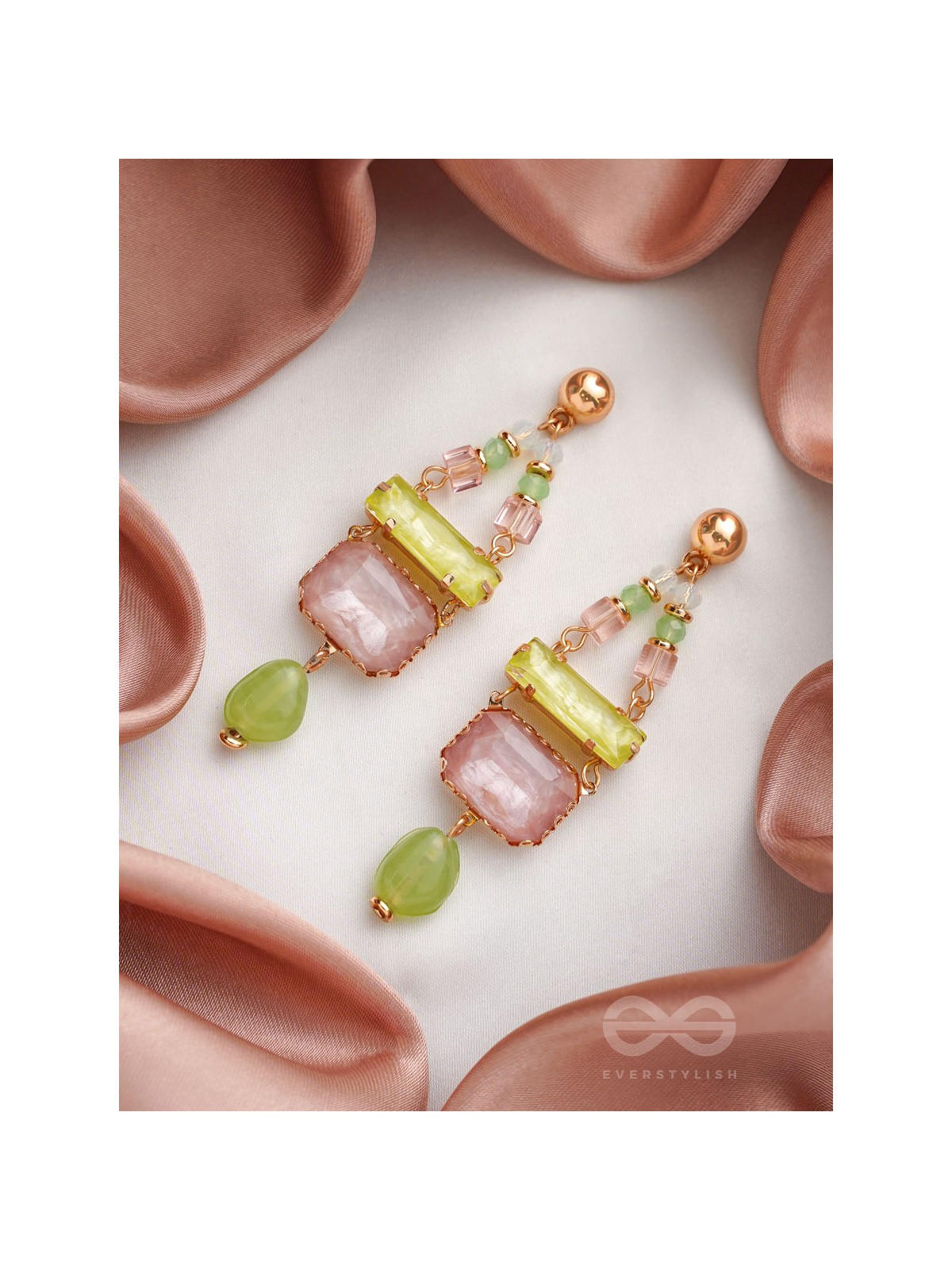The Merry Spring- Golden Embellished Earrings