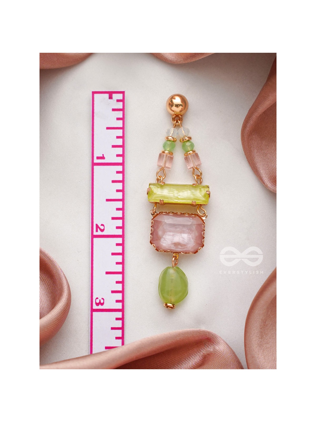 The Merry Spring- Golden Embellished Earrings