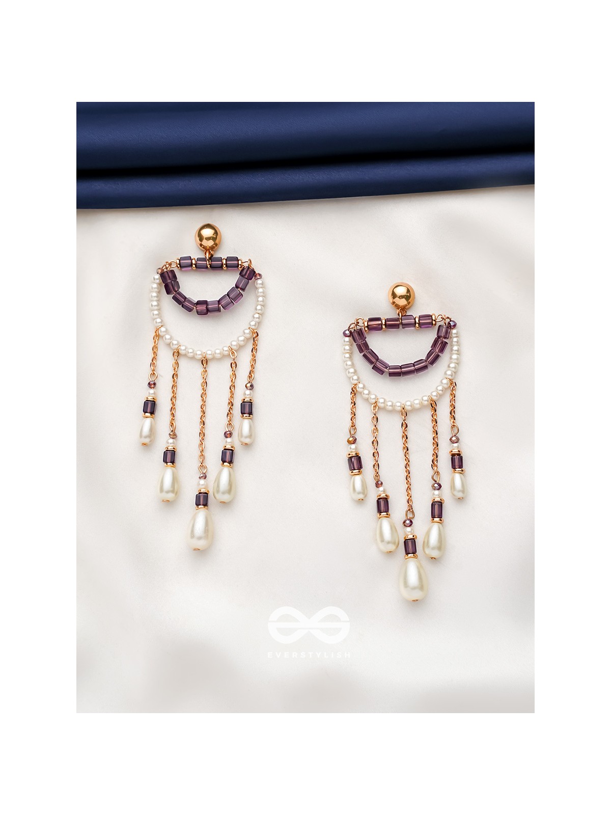 Cry for the Moon- Golden Pearl Earrings