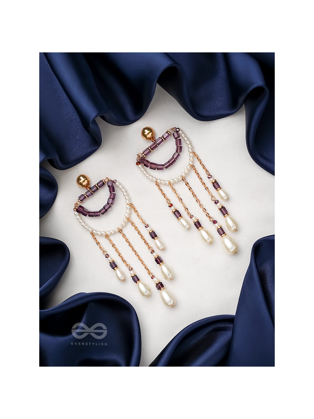 Cry for the Moon- Golden Pearl Earrings