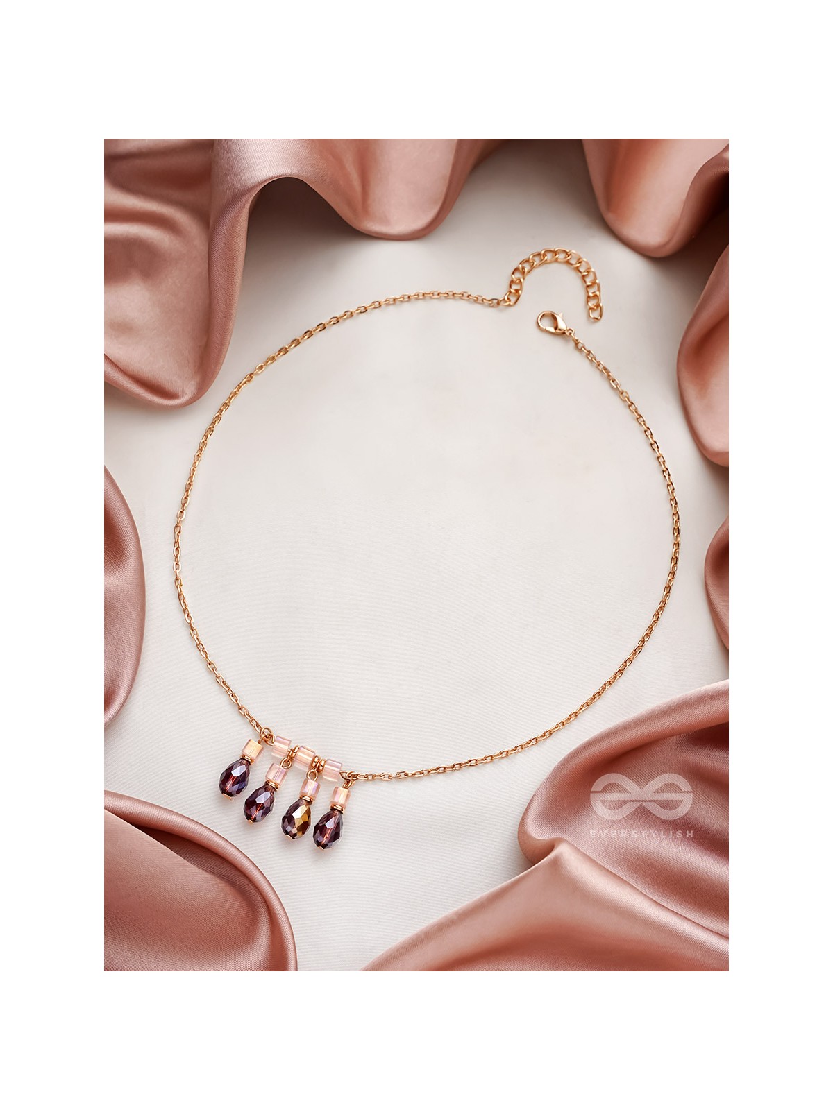 The Caramel Rain- Golden Embellished Necklace With Anti-Tarnish Coating 