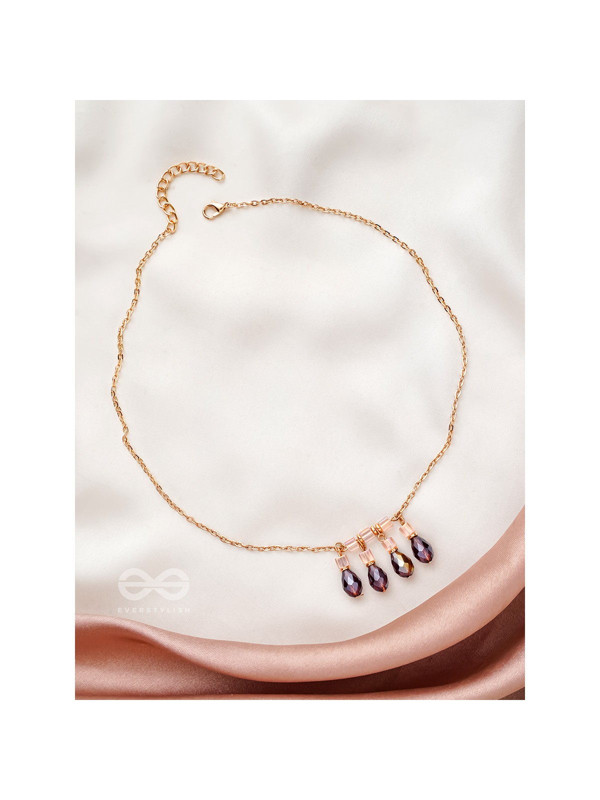 The Caramel Rain- Golden Embellished Necklace With Anti-Tarnish Coating 