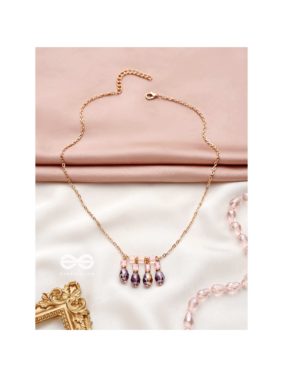 The Caramel Rain- Golden Embellished Necklace With Anti-Tarnish Coating 