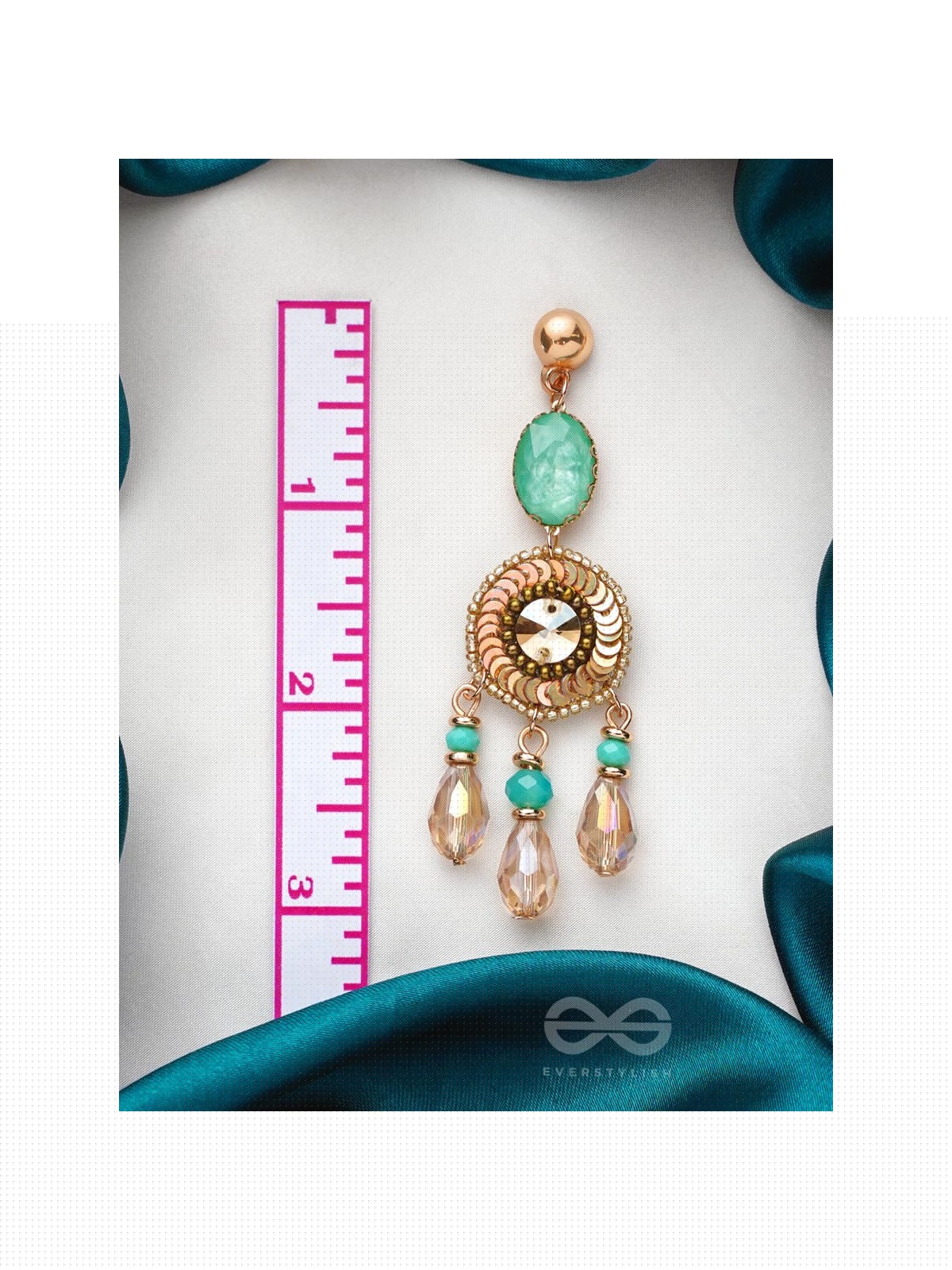 The Tuscan Sun- Golden Embellished Earrings