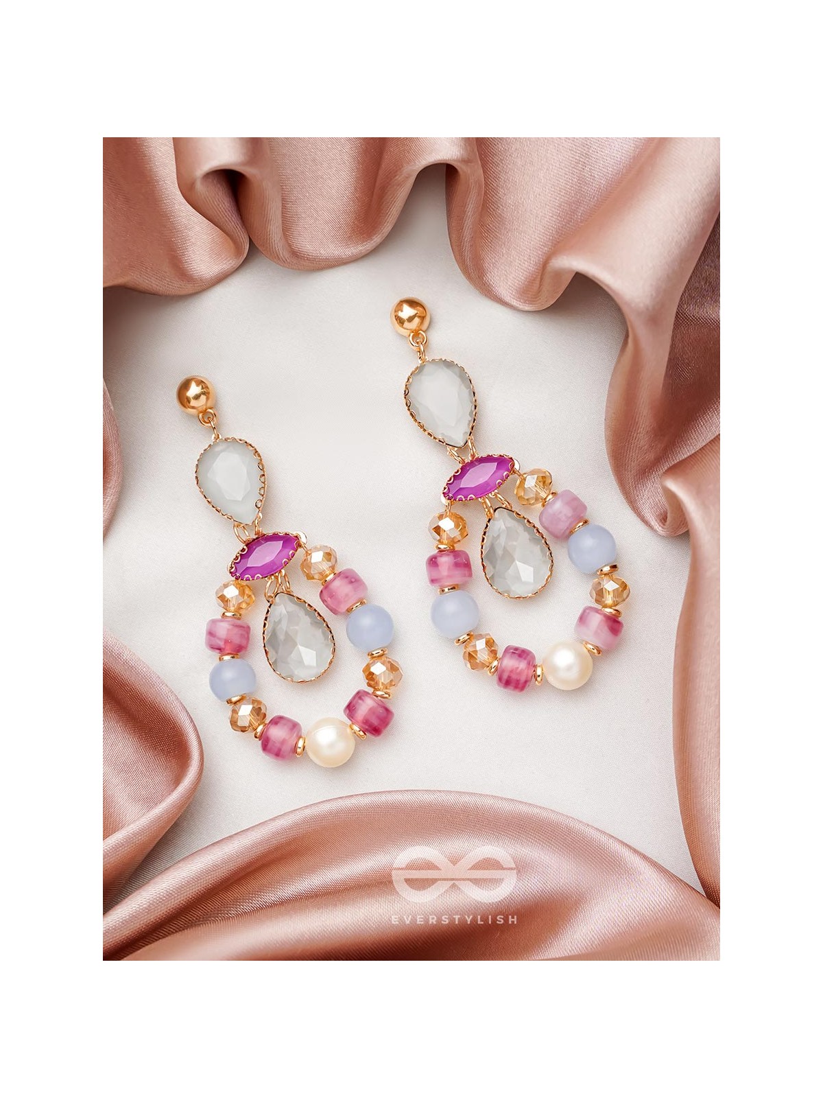 The Spring Palette- Golden Embellished Earrings