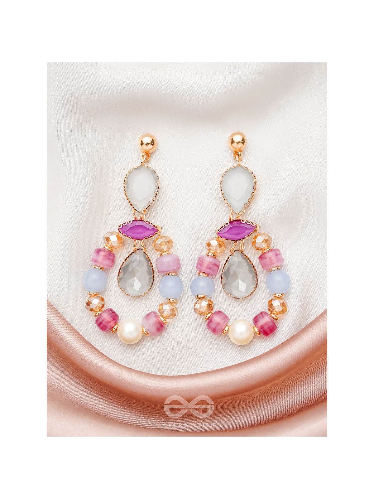 The Spring Palette- Golden Embellished Earrings