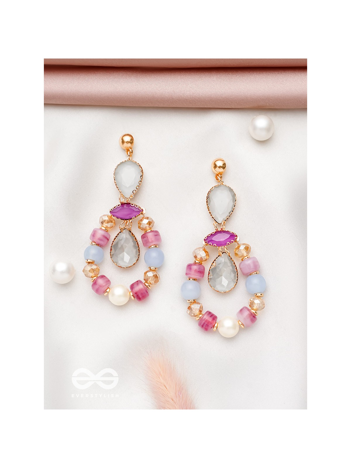 The Spring Palette- Golden Embellished Earrings