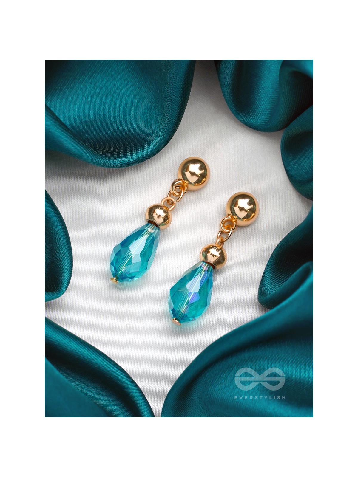 The Beryl Bead- Golden Beads Earrings