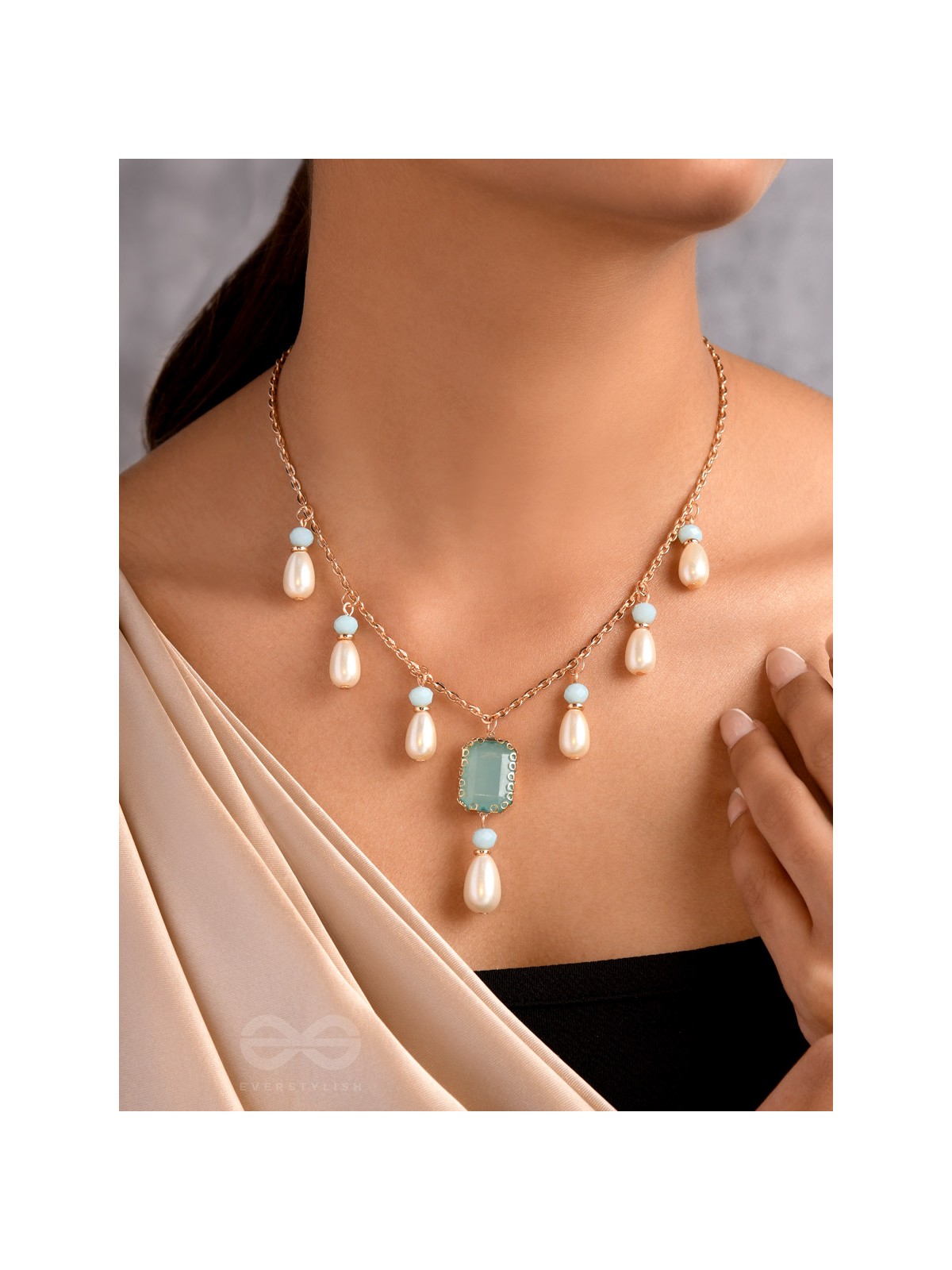 The Guardian Angels- Golden Pearl Necklace With Anti-Tarnish Coating