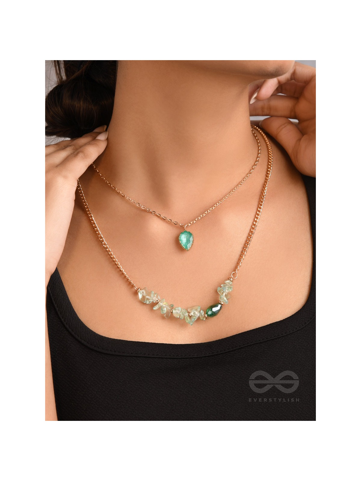 The Royal Simper- Golden Layered Necklace With Anti-Tarnish Coating 