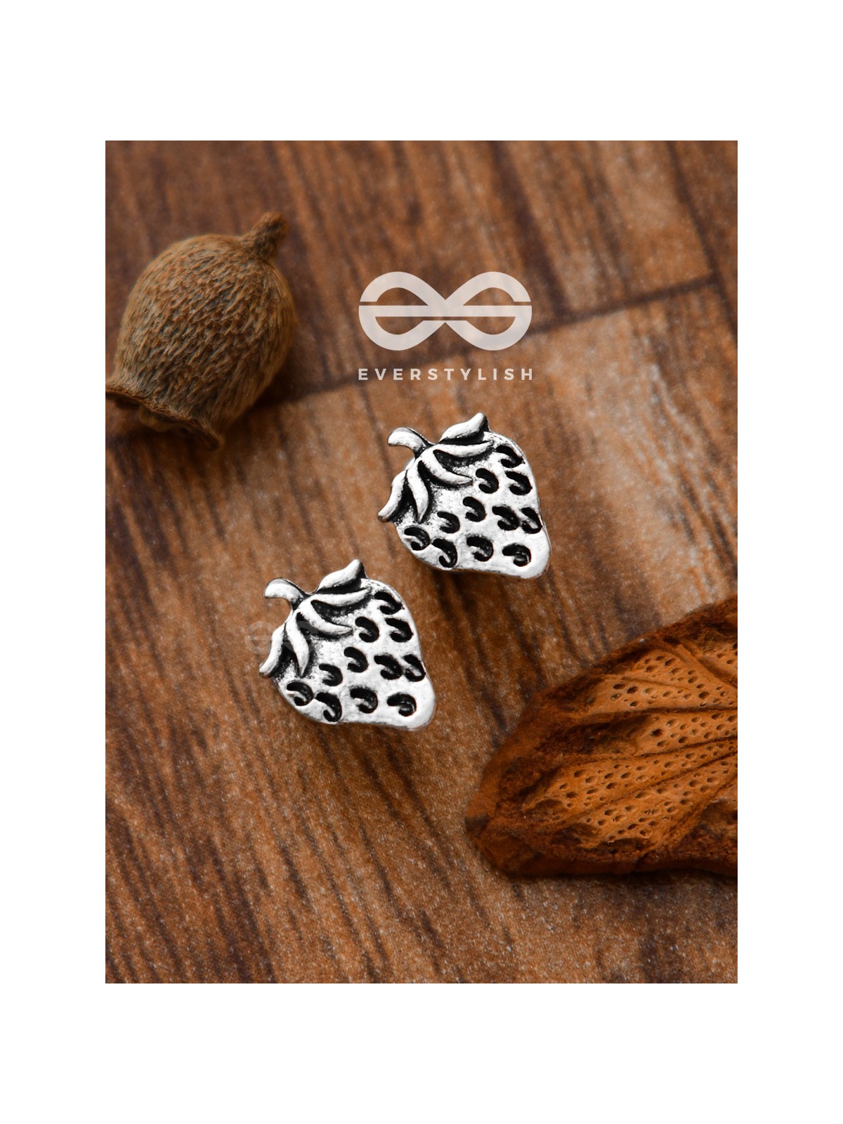 The Little Intricate Strawberries Studs - Tiny Trinket Earrings