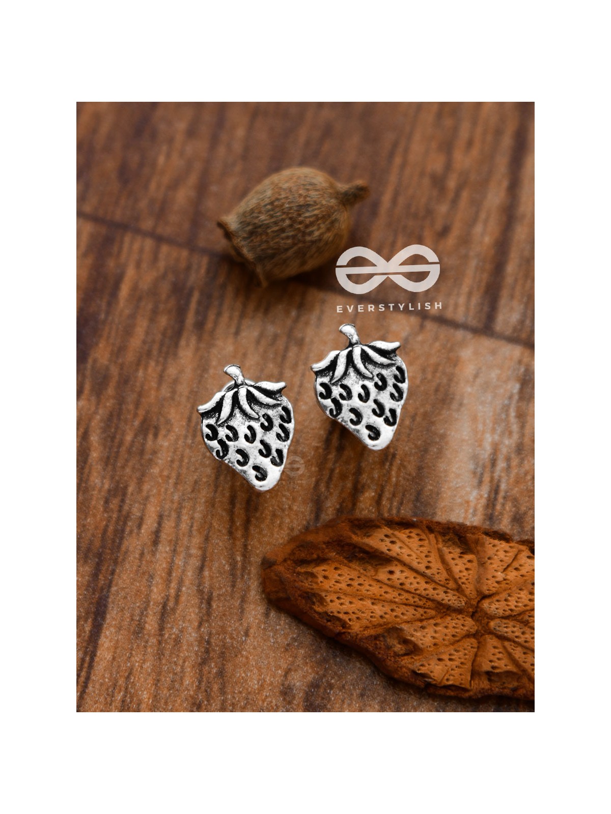 The Little Intricate Strawberries Studs - Tiny Trinket Earrings