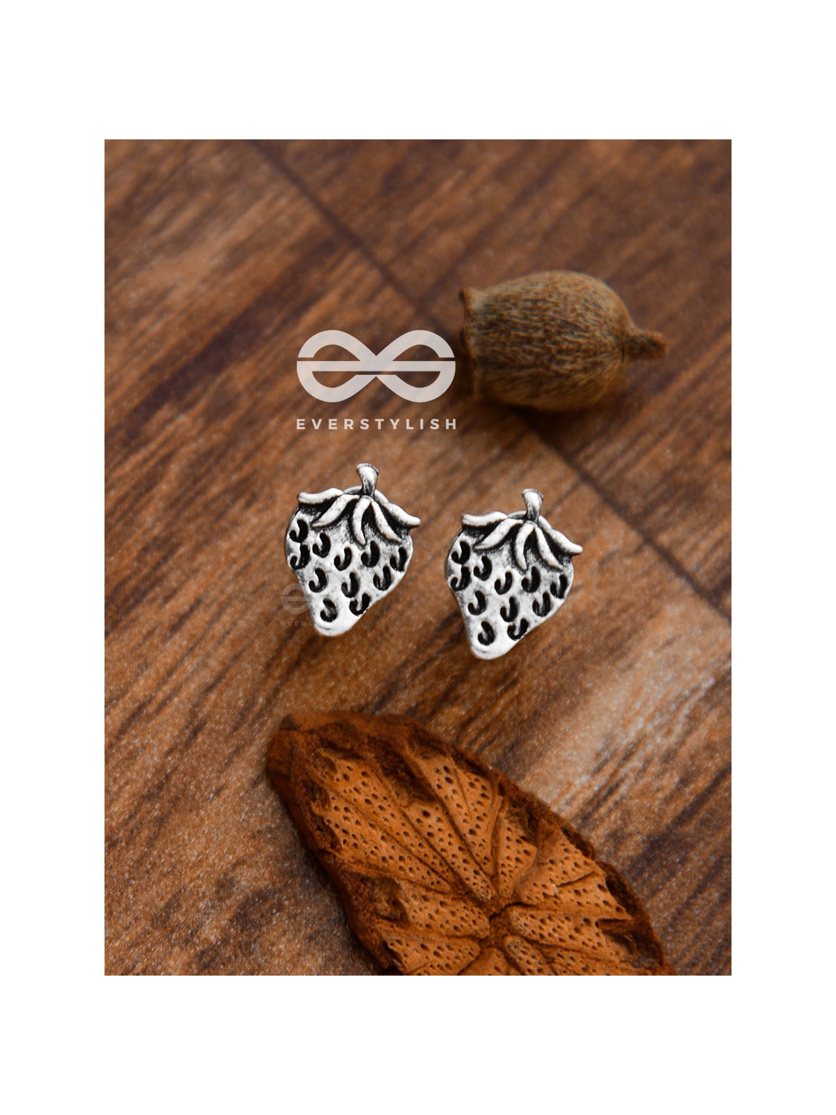 The Little Intricate Strawberries Studs - Tiny Trinket Earrings