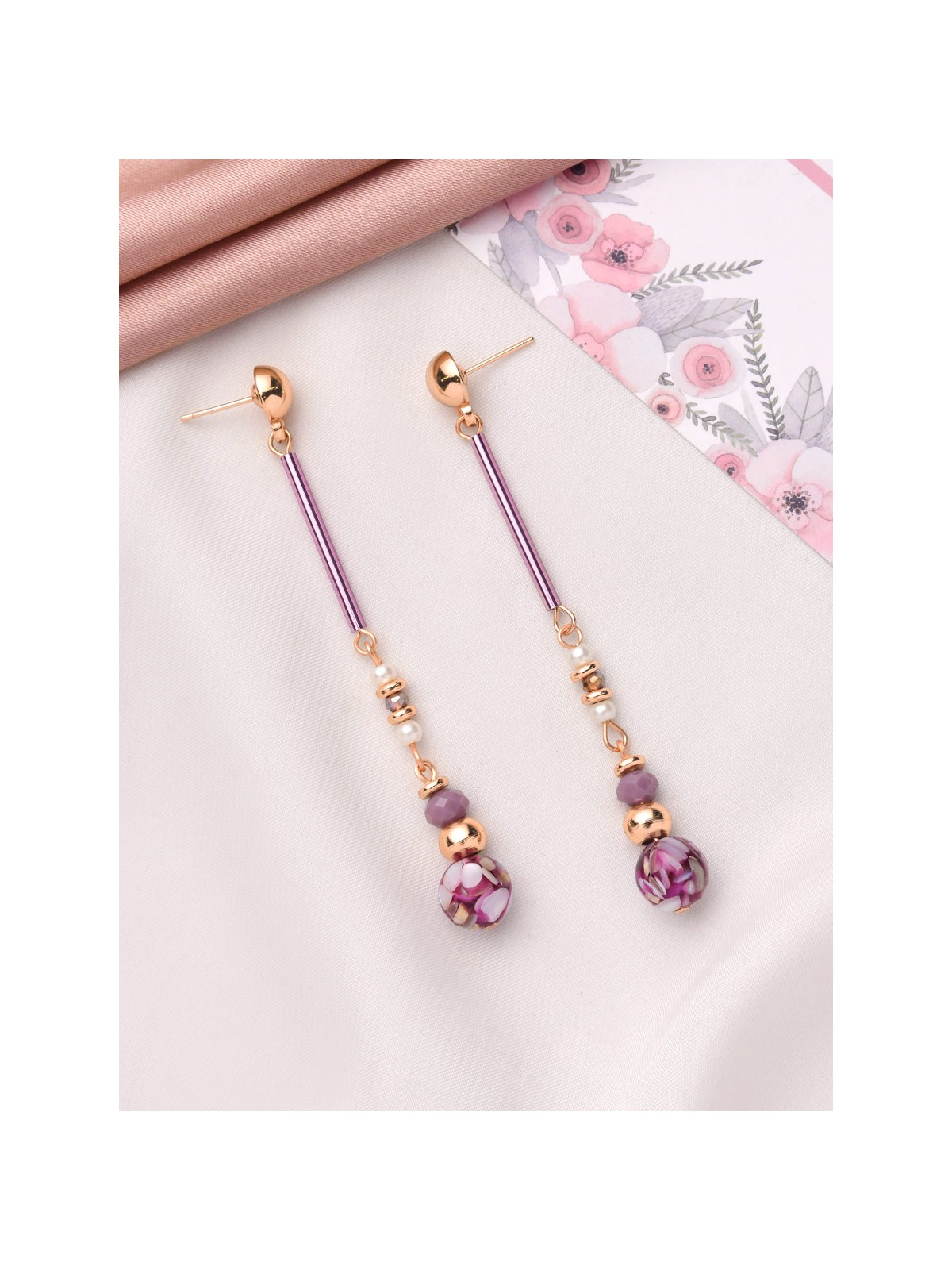 The Orchid Lane- Golden Embellished Earrings