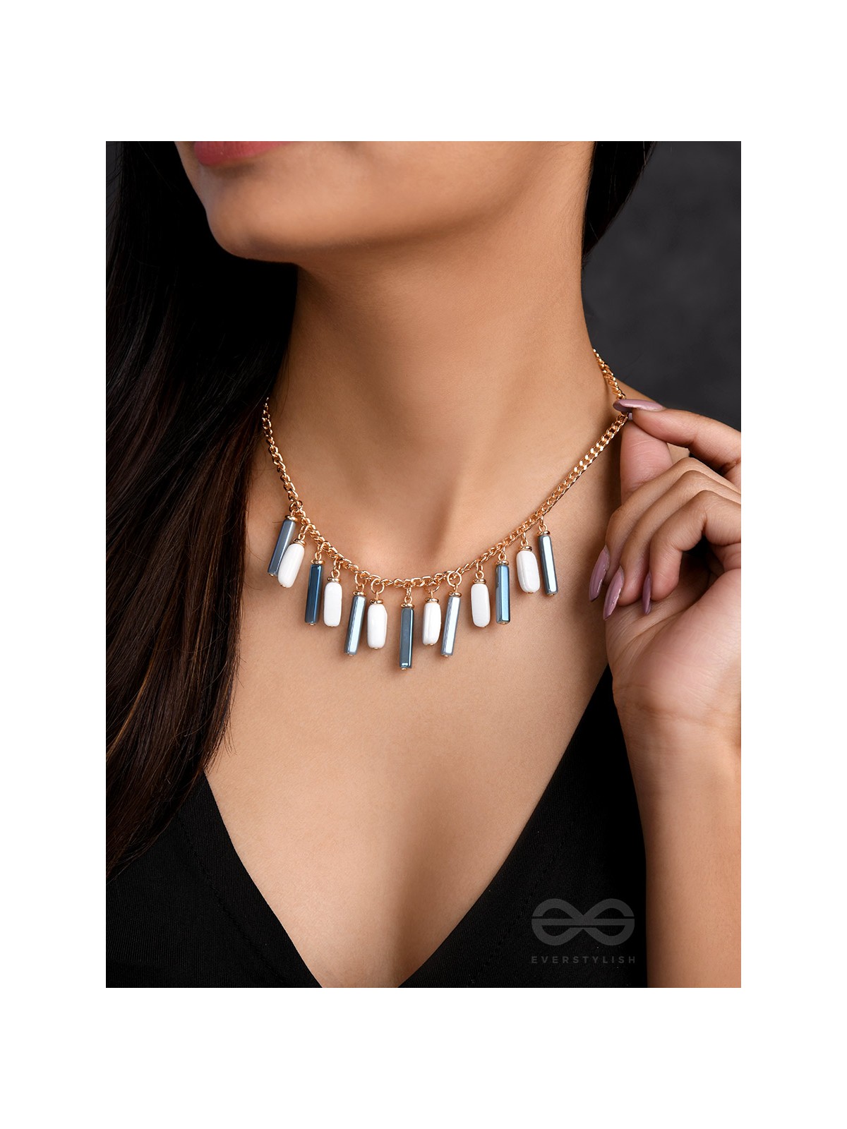 The Twilight- Golden Embellished Necklace With Anti-Tarnish Coating 