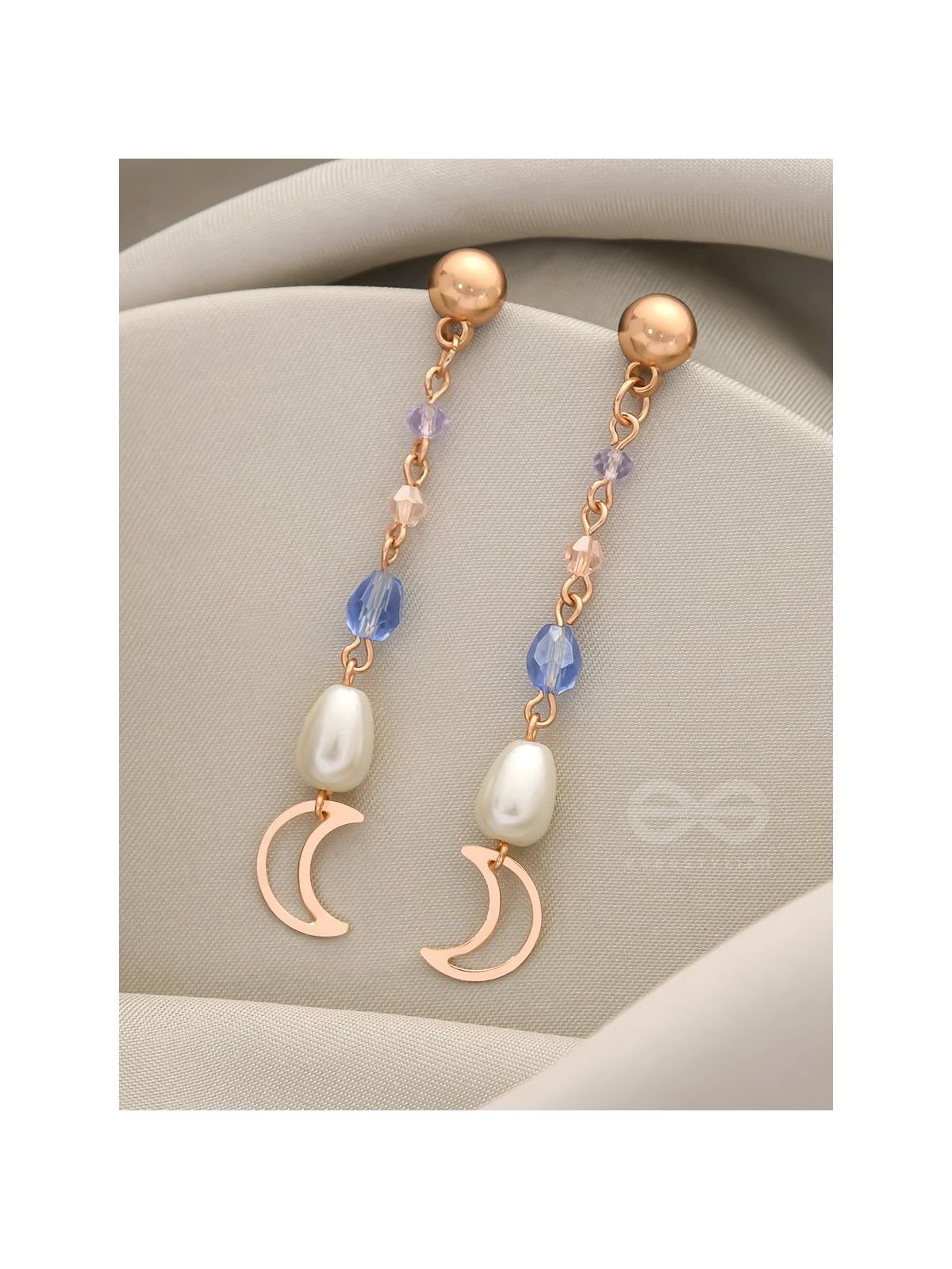 Over The Moon - Golden Pearl and Beads Earrings