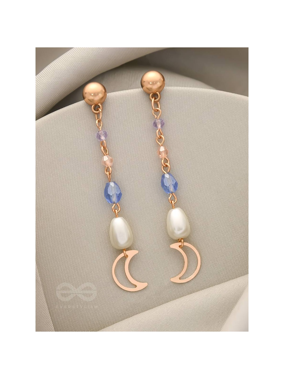 Over The Moon - Golden Pearl and Beads Earrings