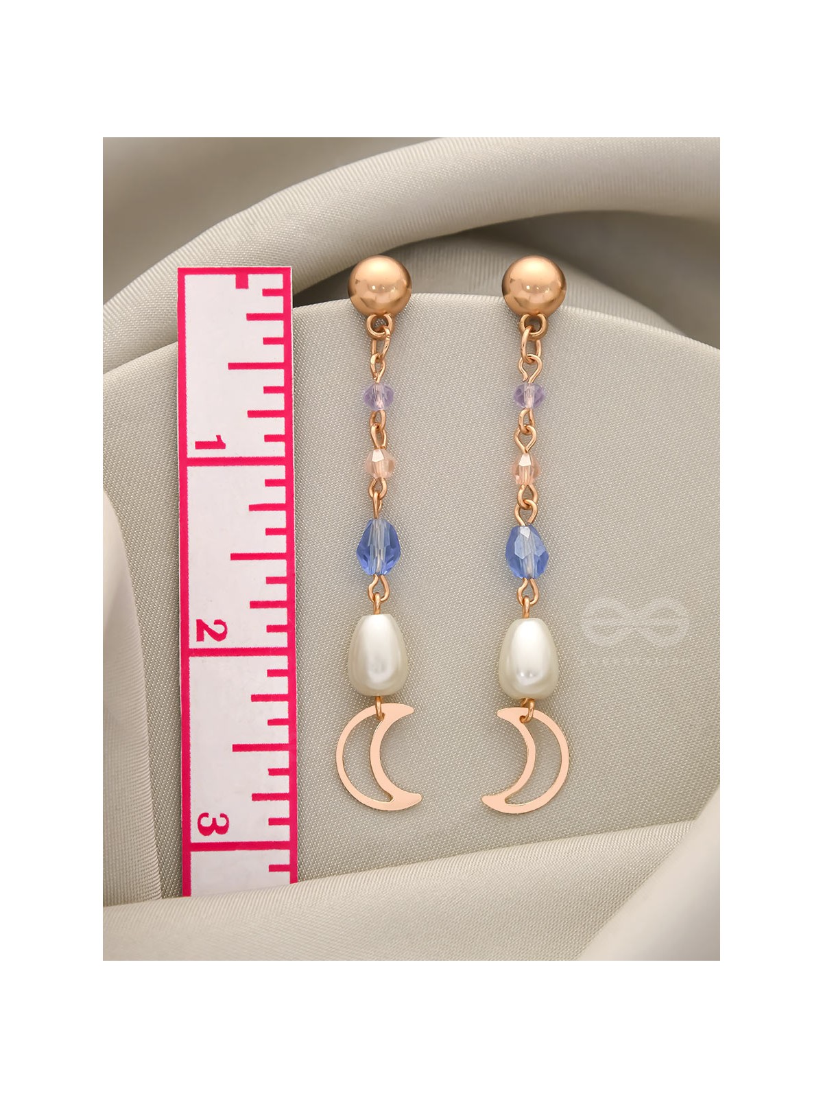 Over The Moon - Golden Pearl and Beads Earrings