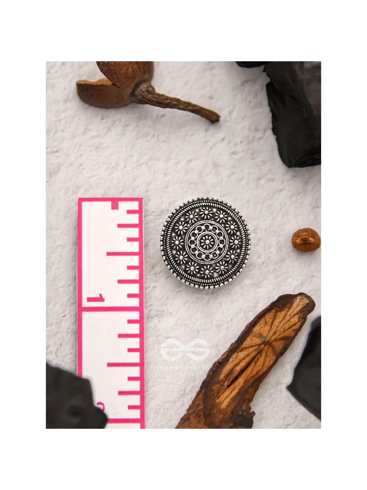 The Ebony Flowerbeds- Oxidised Stud Earrings