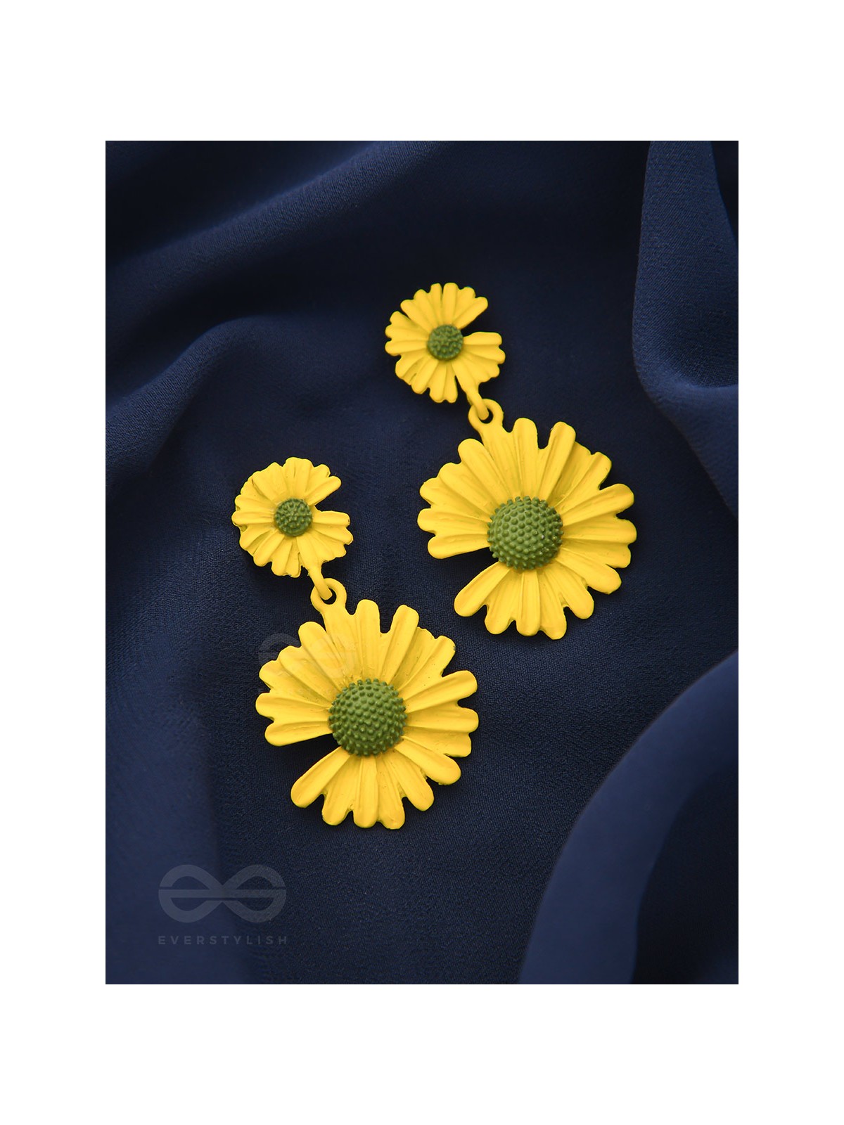 A Field of Flowers - Statement Dangler Earrings (Yellow)