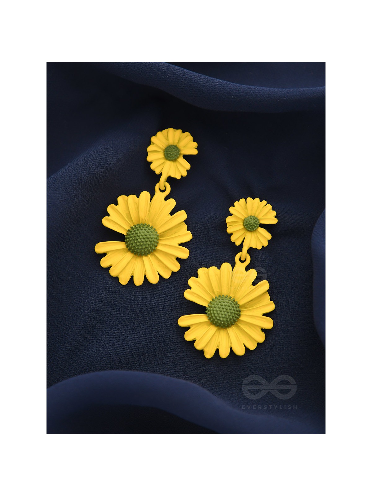 A Field of Flowers - Statement Dangler Earrings (Yellow)