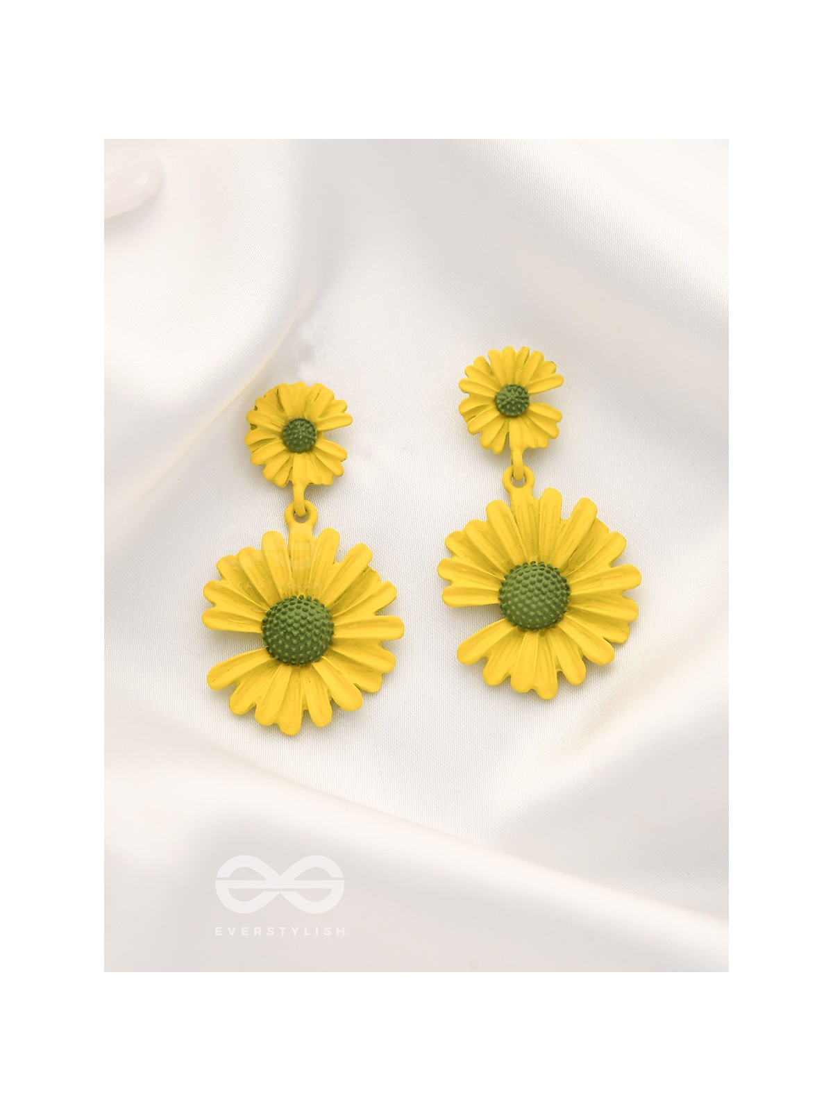A Field of Flowers - Statement Dangler Earrings (Yellow)