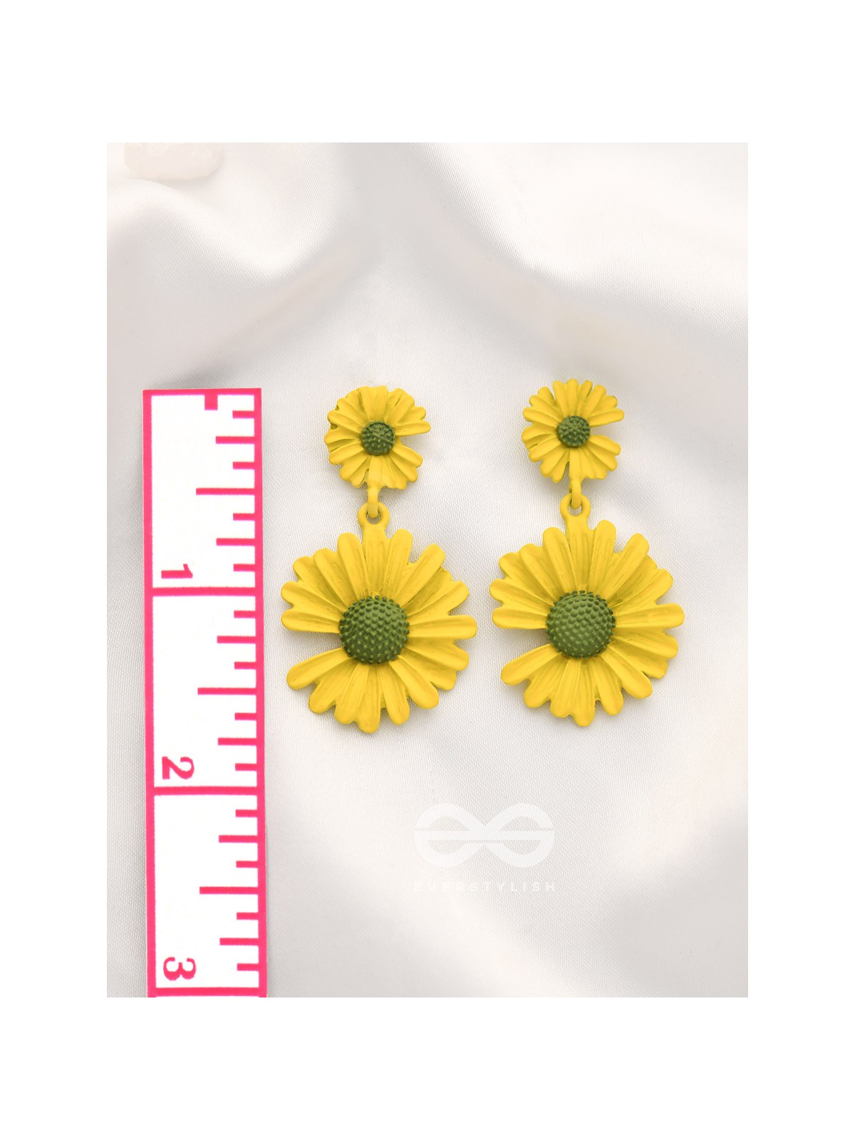 A Field of Flowers - Statement Dangler Earrings (Yellow)