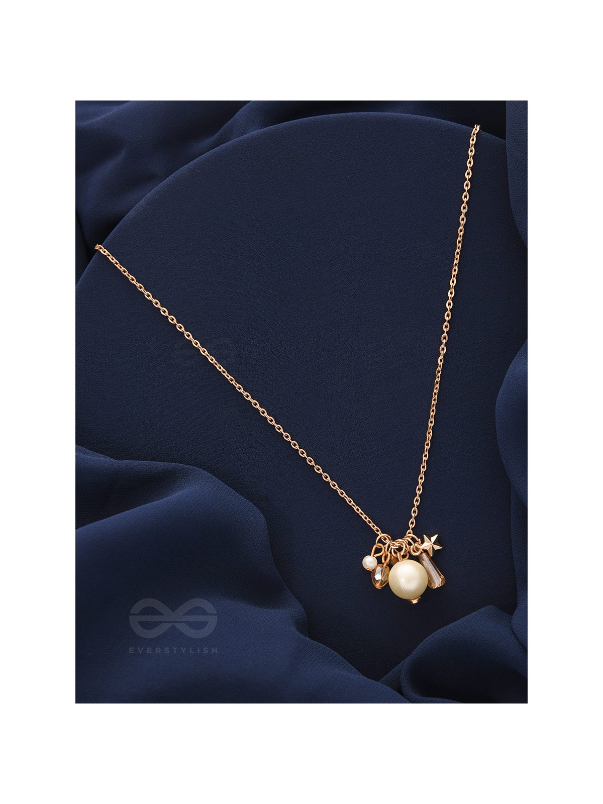 A Piece Of Sky- Golden Pearl Necklace With Anti-Tarnish Coating 