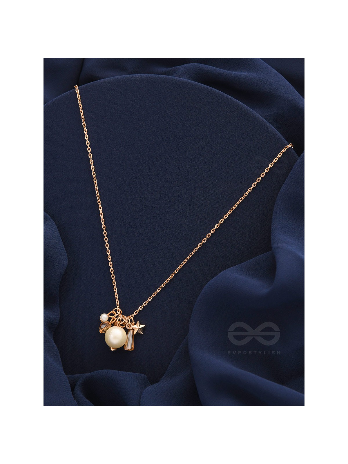 A Piece Of Sky- Golden Pearl Necklace With Anti-Tarnish Coating 