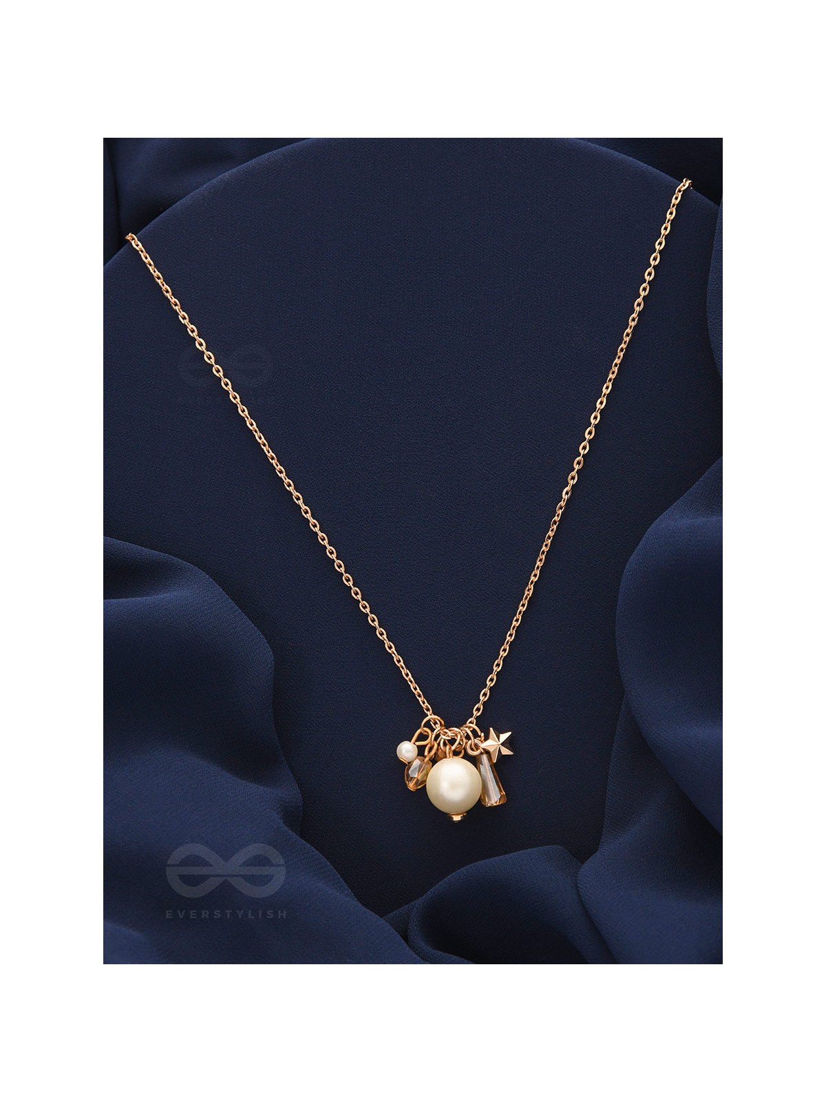 A Piece Of Sky- Golden Pearl Necklace With Anti-Tarnish Coating 