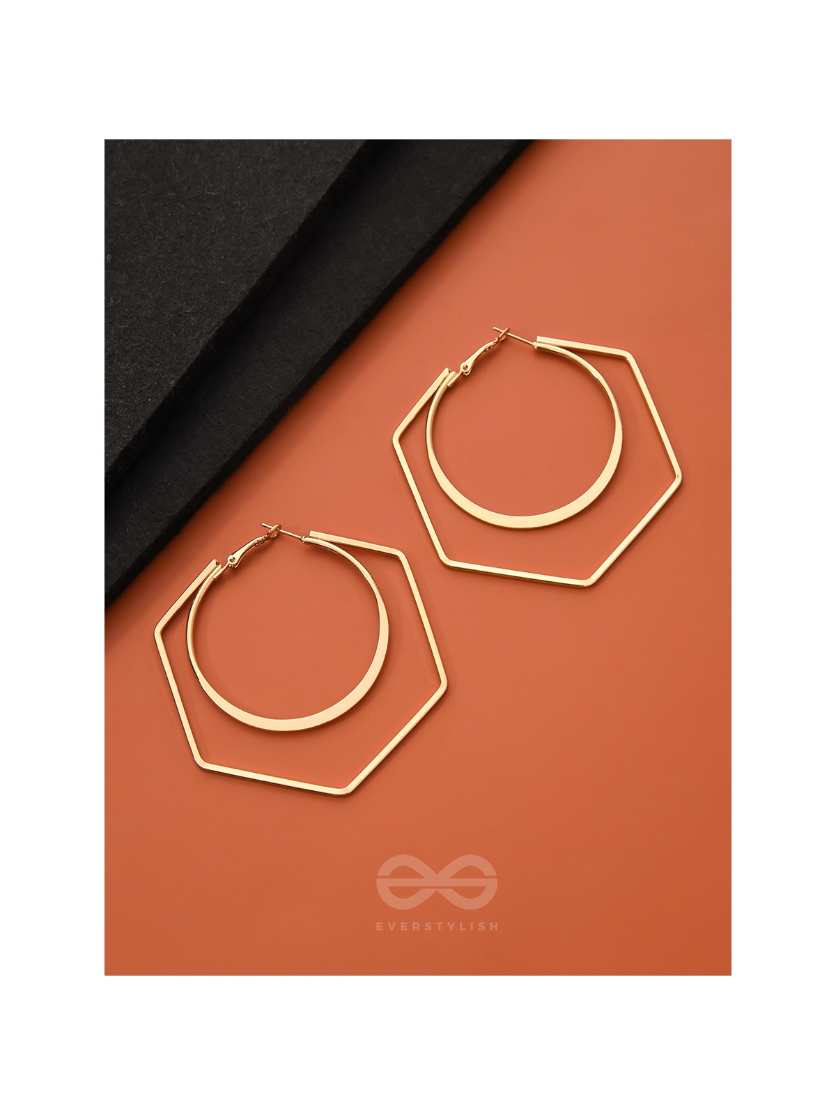 The Layered Geometry - Golden Statement Hoops