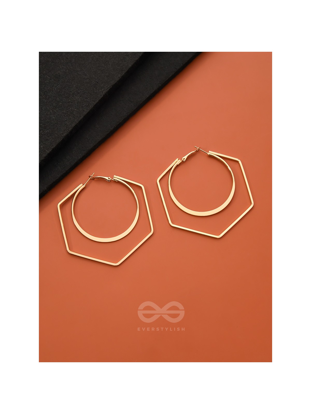 The Layered Geometry - Golden Statement Hoops