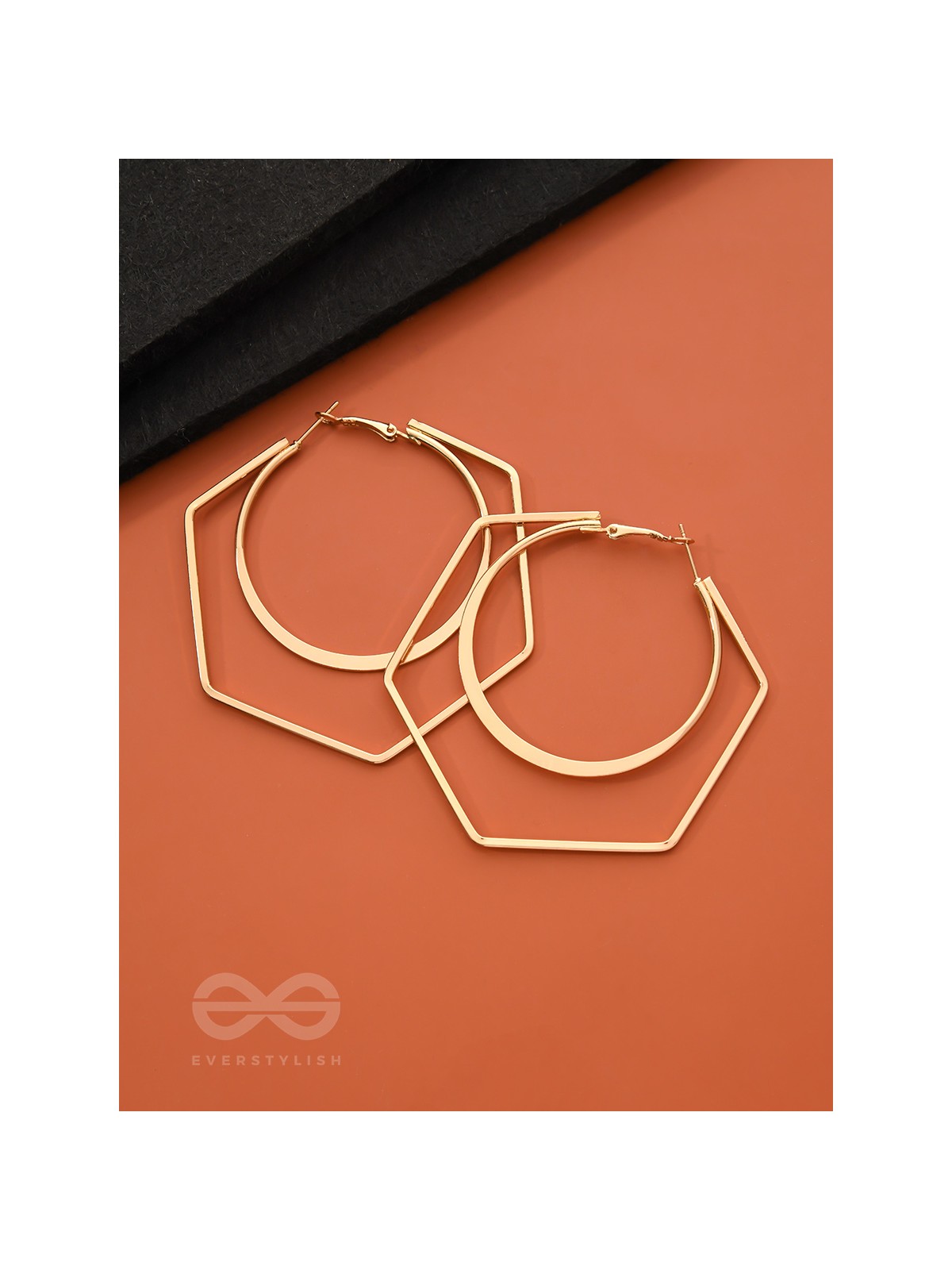 The Layered Geometry - Golden Statement Hoops