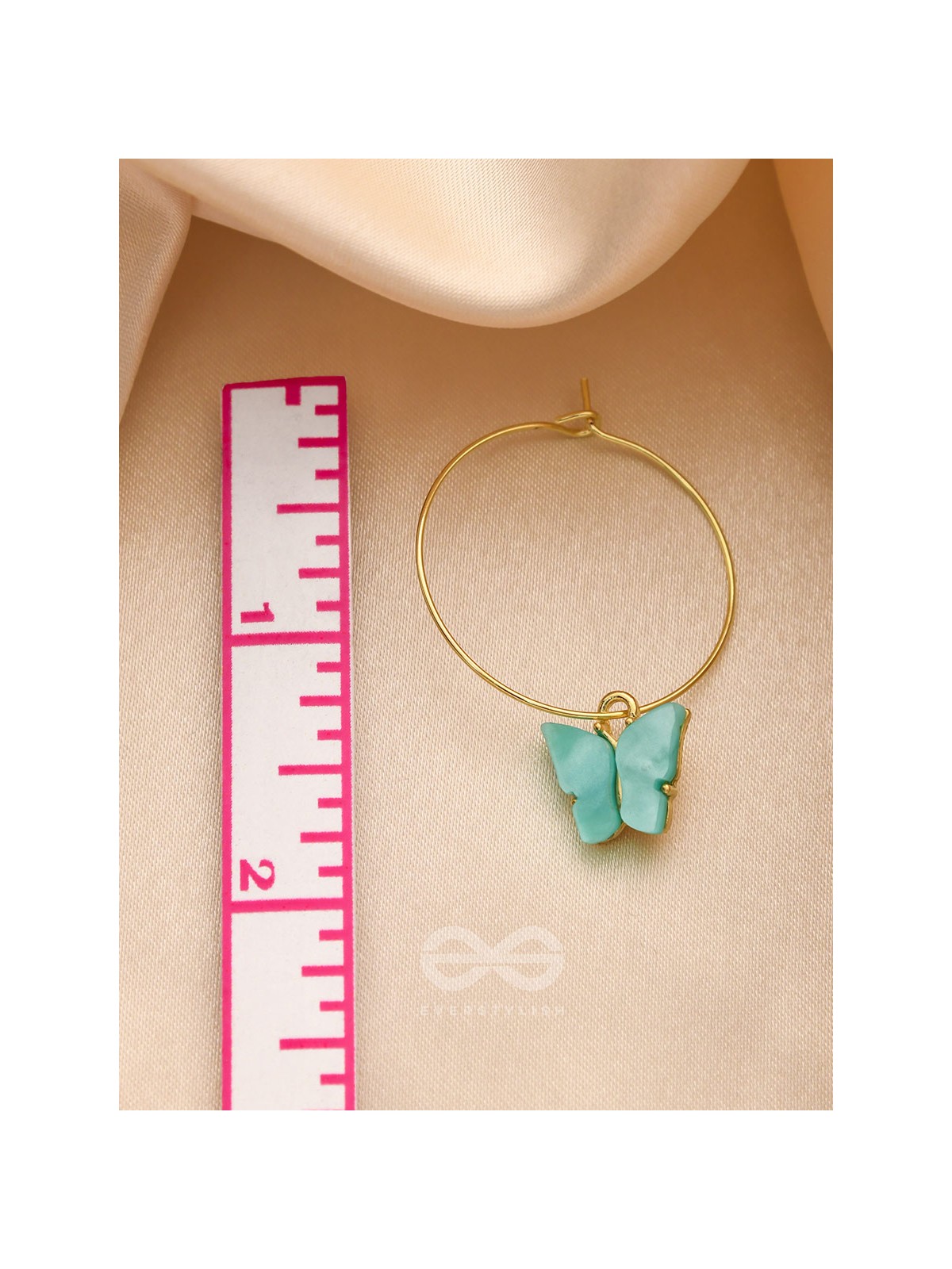 The Beauteous Butterfly Hoops (Blue) - Golden Casual Earrings