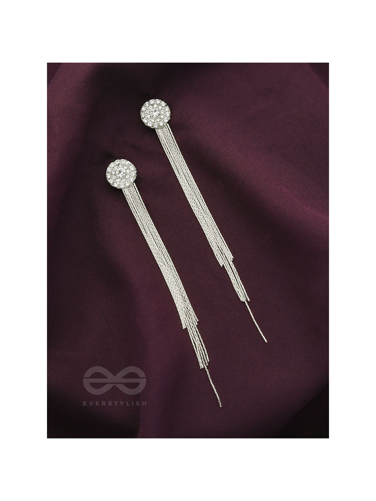 THE CHARM OF A PERFECTIONIST STONE STUDDED DANGLERS- Silver