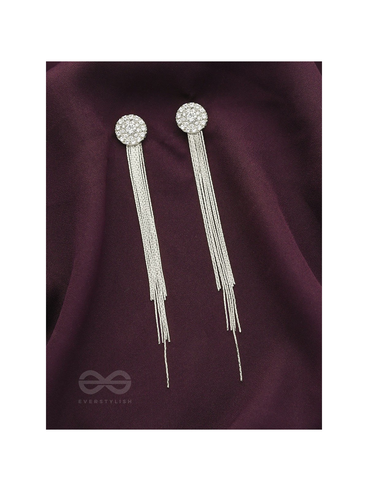 THE CHARM OF A PERFECTIONIST STONE STUDDED DANGLERS- Silver
