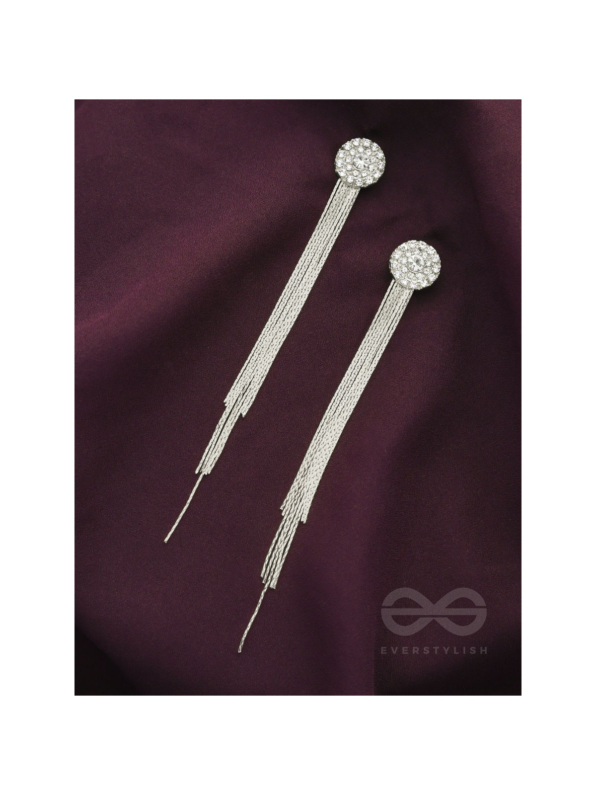 THE CHARM OF A PERFECTIONIST STONE STUDDED DANGLERS- Silver