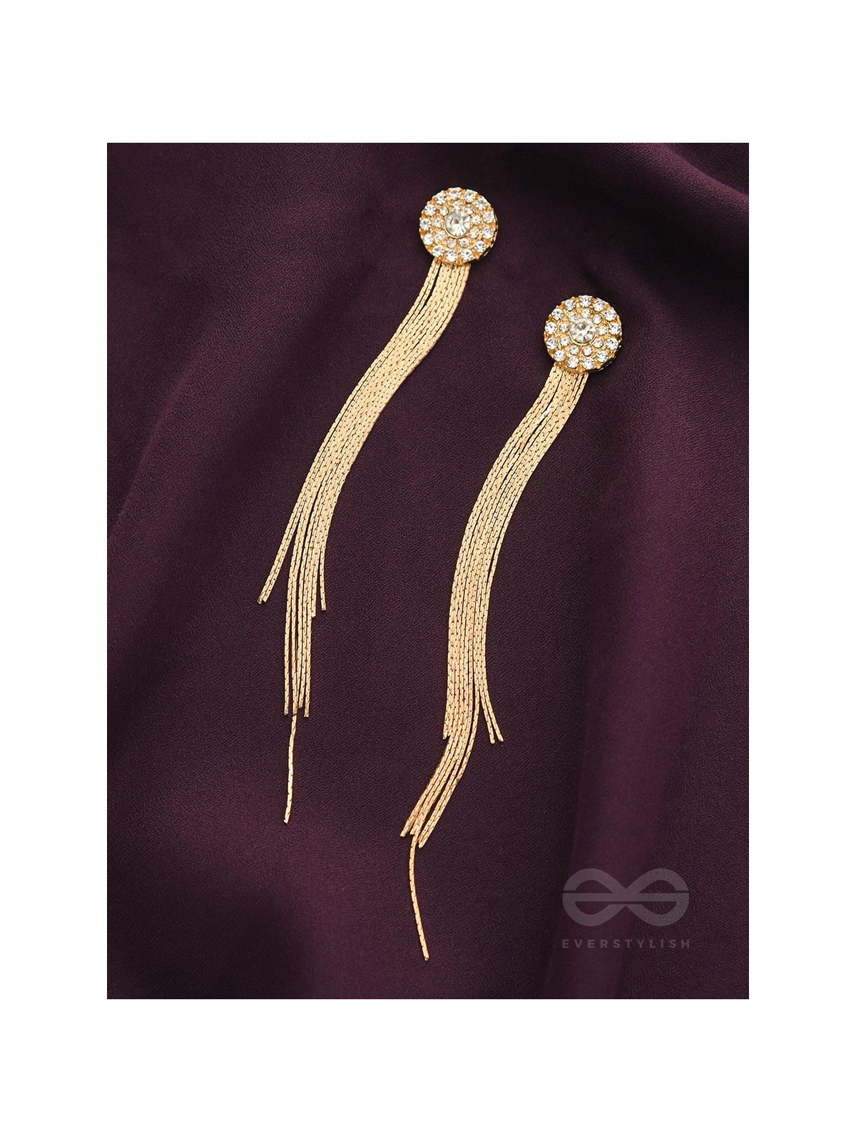 The Charm of a Perfectionist Stone studded danglers- Golden
