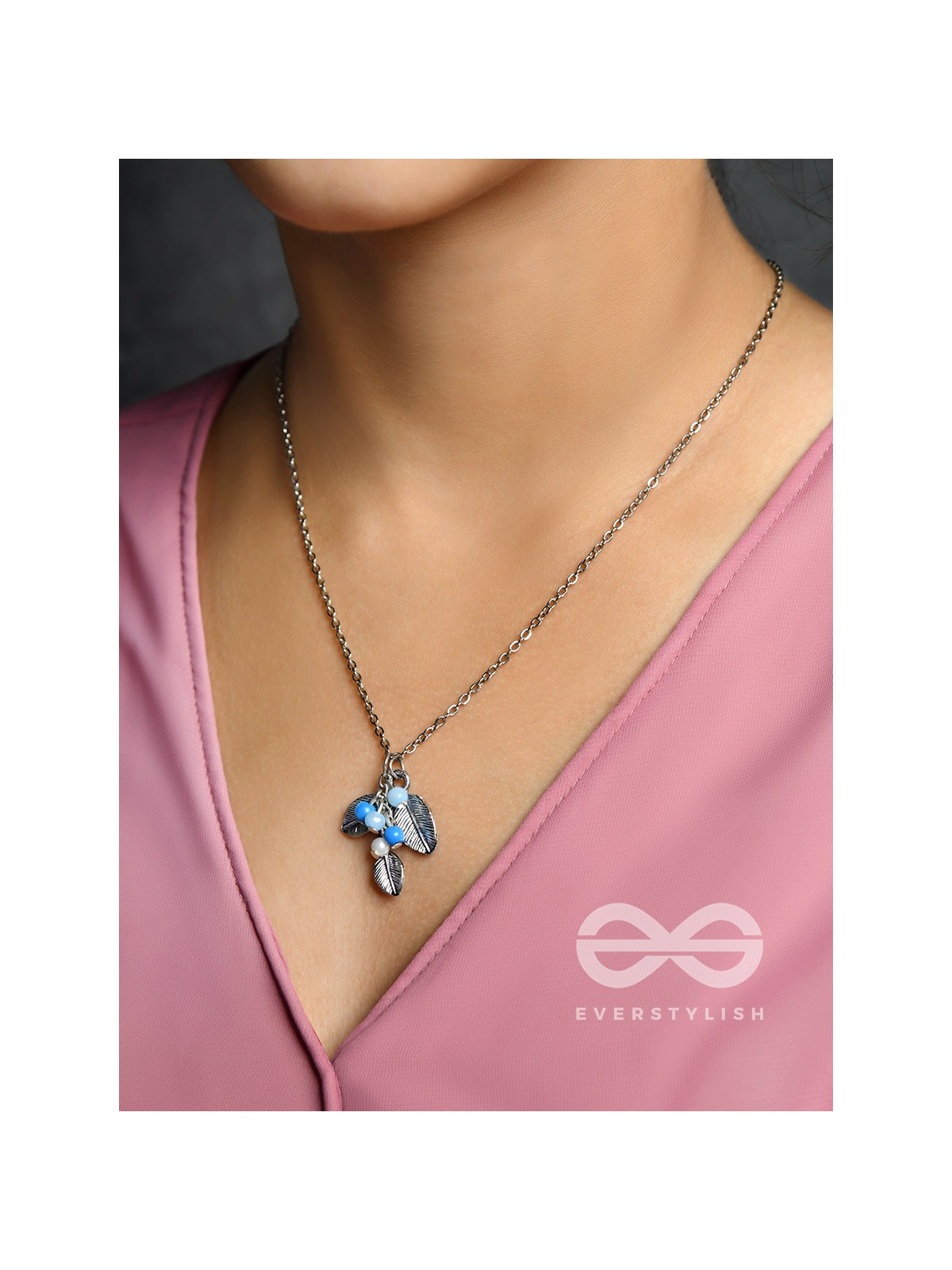 Frozen Forest- Silver and Blue Beads Necklace