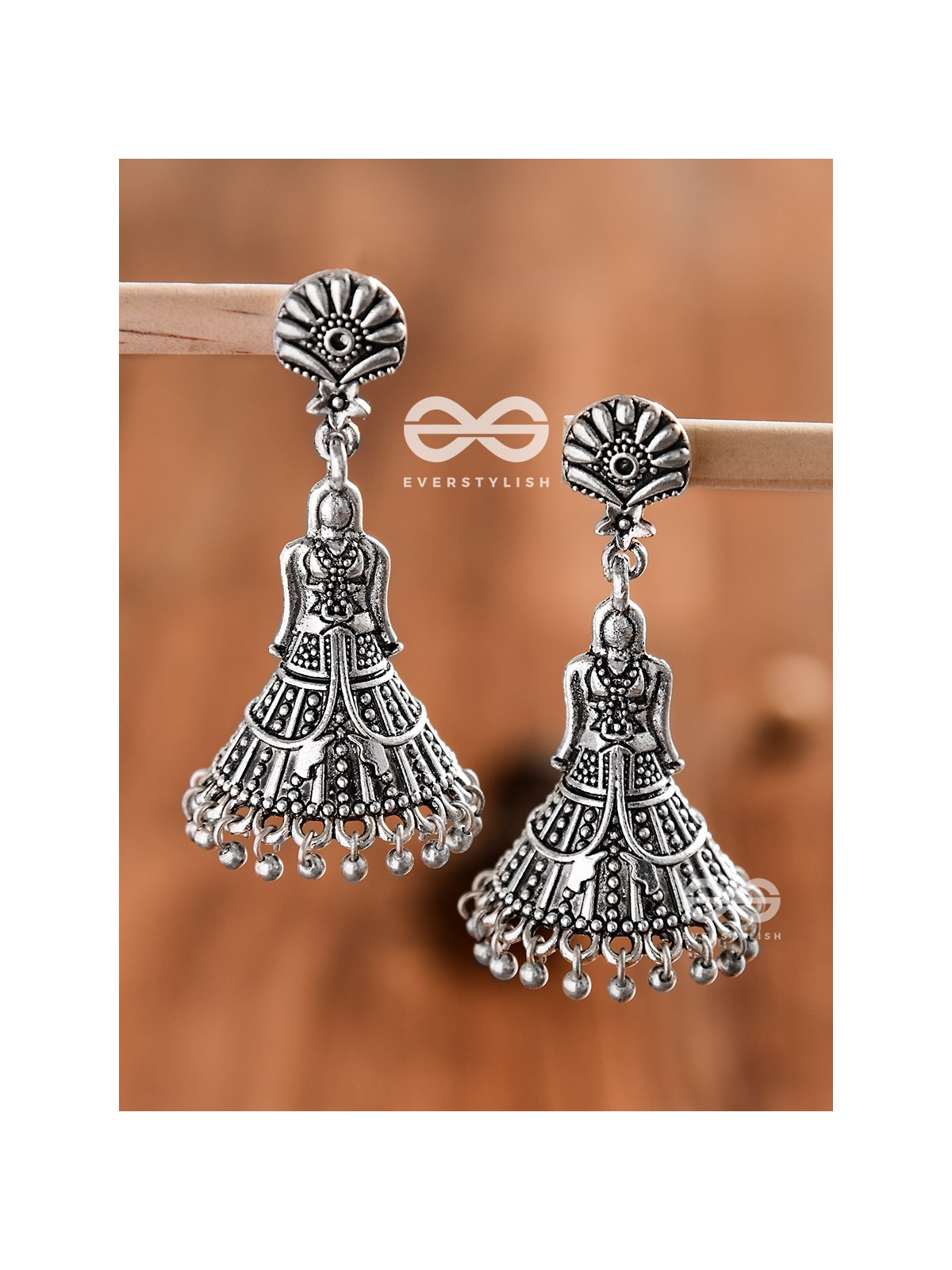 The Lady of Elegance - Oxidised Boho Jhumkas
