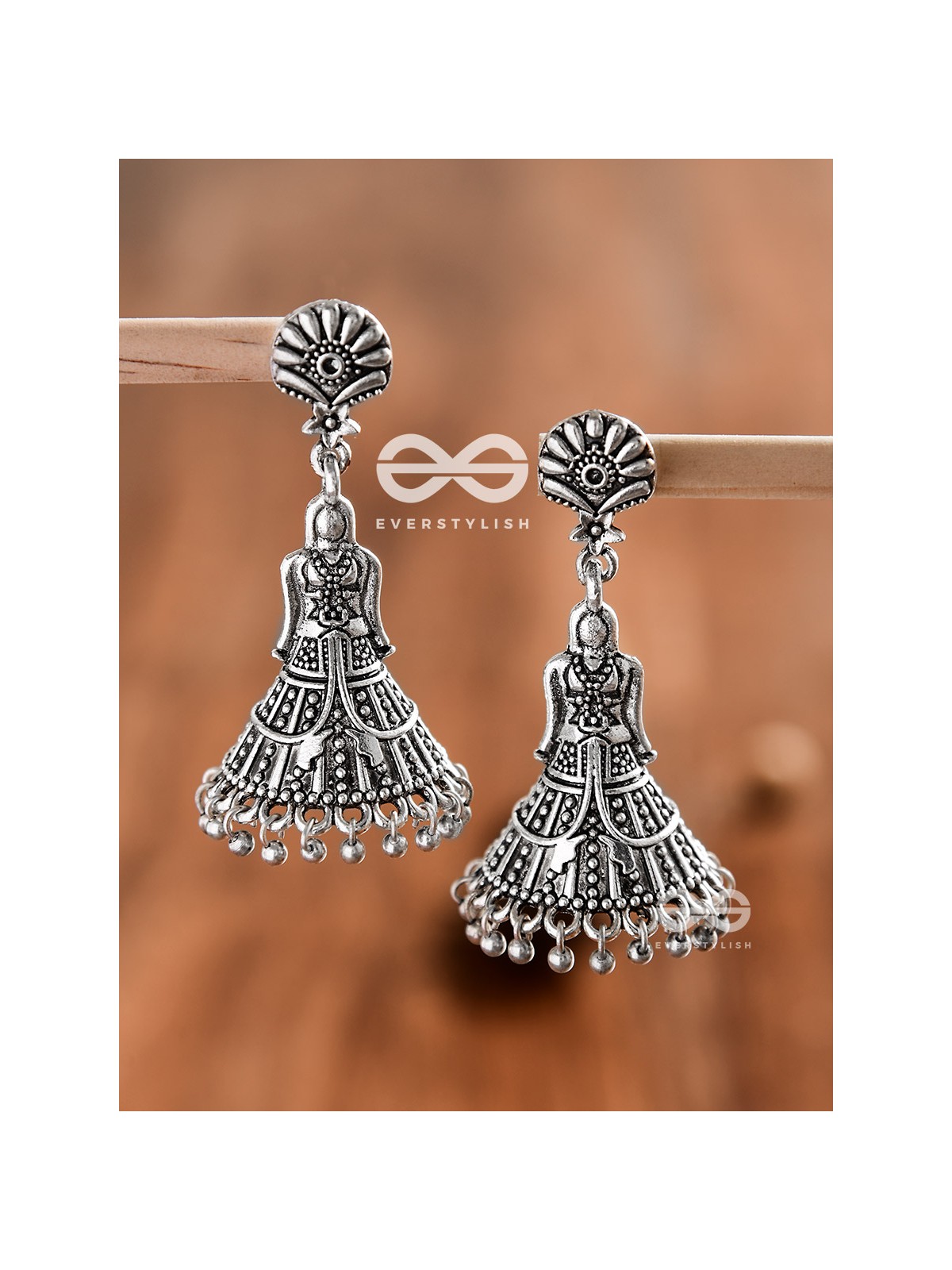 The Lady of Elegance - Oxidised Boho Jhumkas