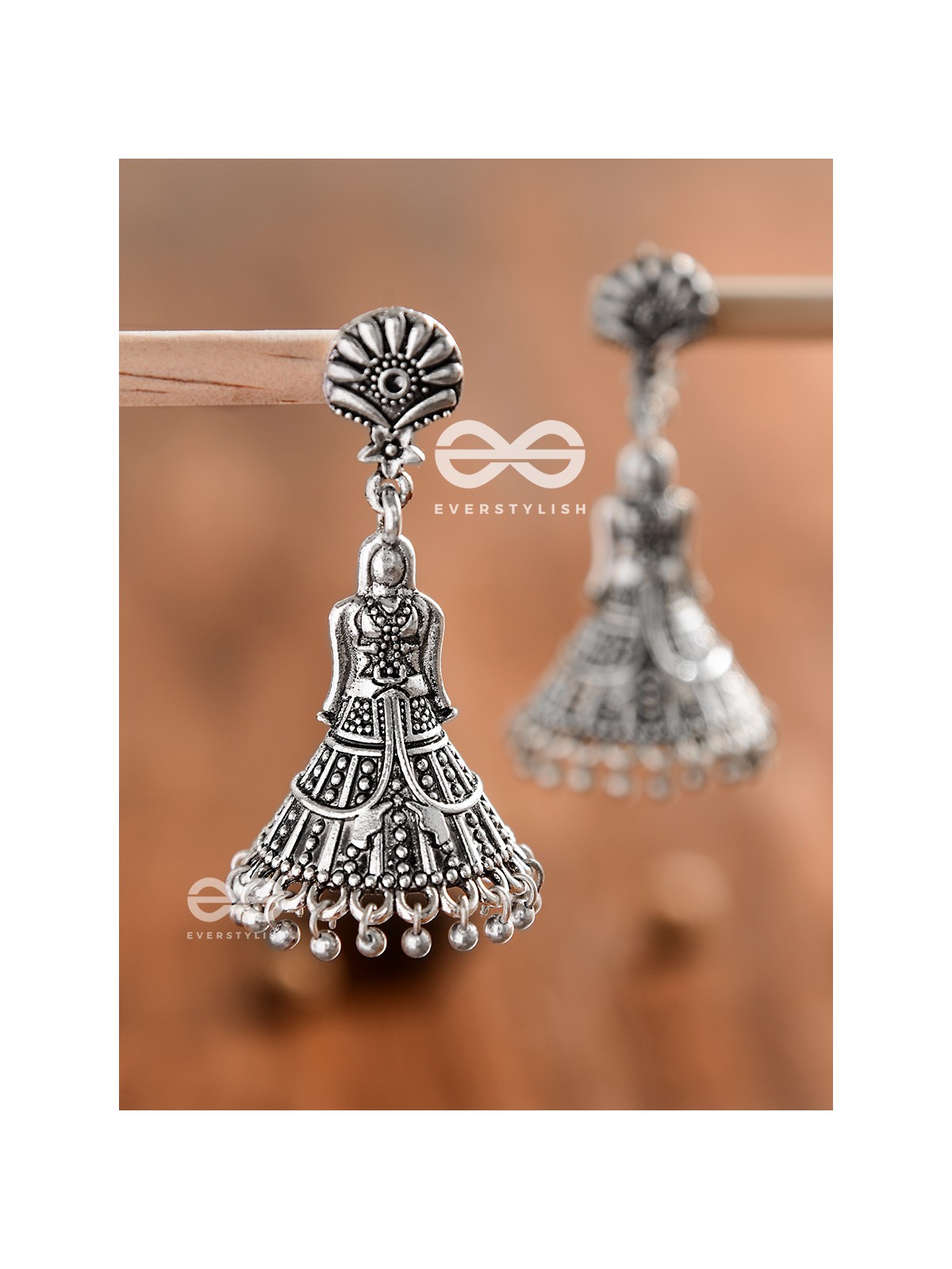 The Lady of Elegance - Oxidised Boho Jhumkas