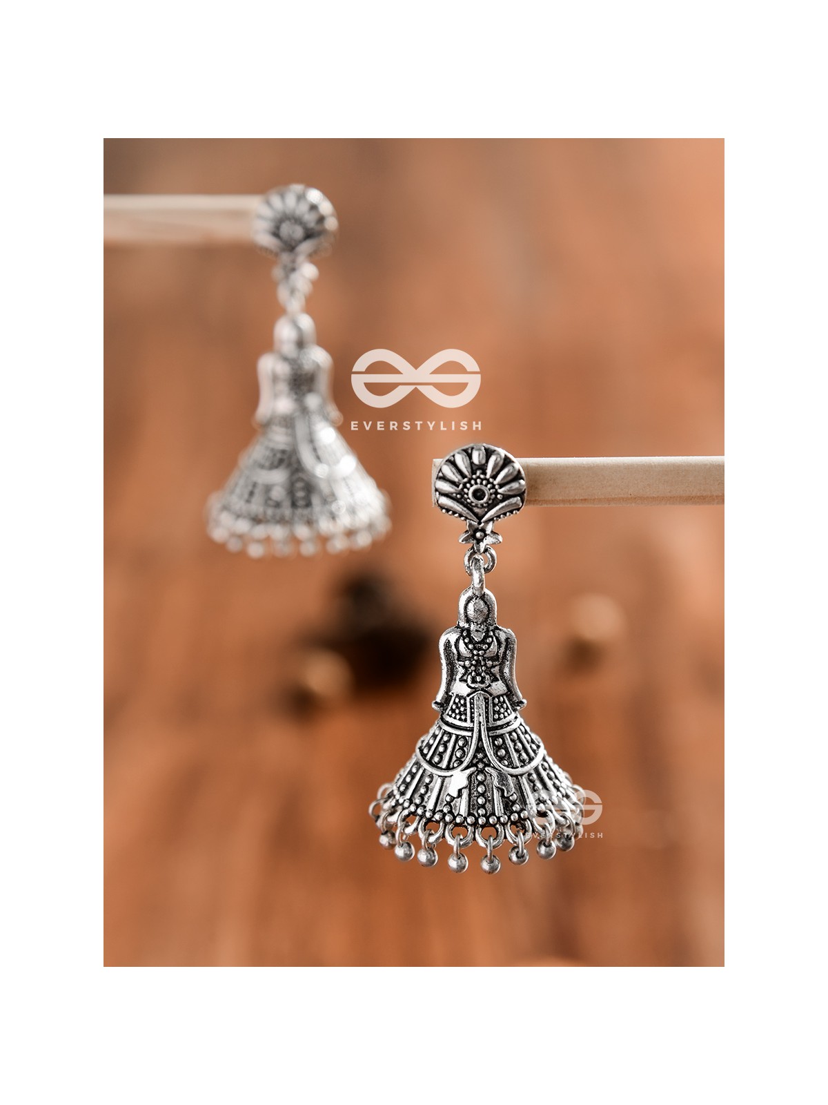 The Lady of Elegance - Oxidised Boho Jhumkas