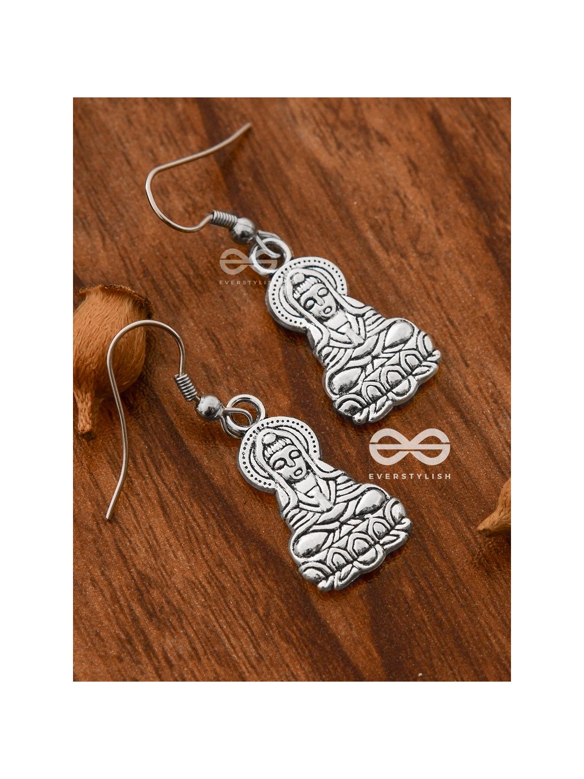 The Little Engraved Buddha - Tiny Trinket Earrings
