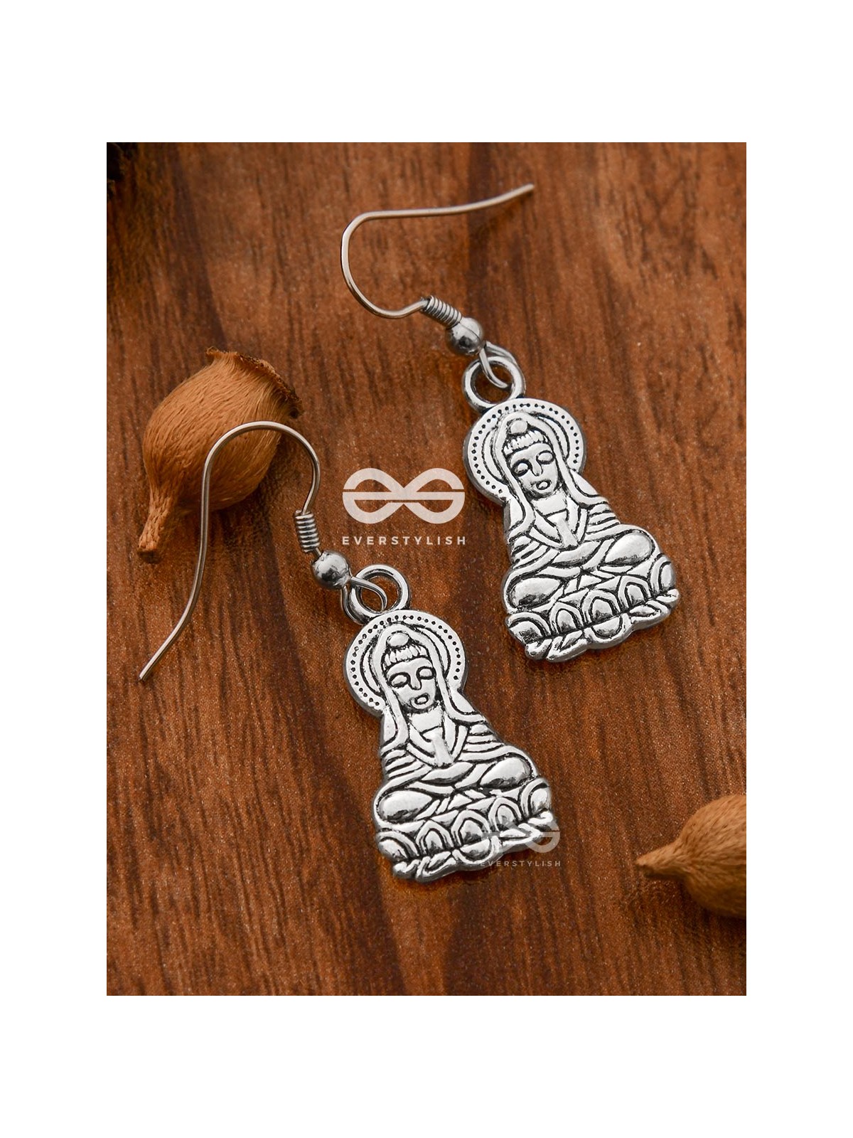 The Little Engraved Buddha - Tiny Trinket Earrings