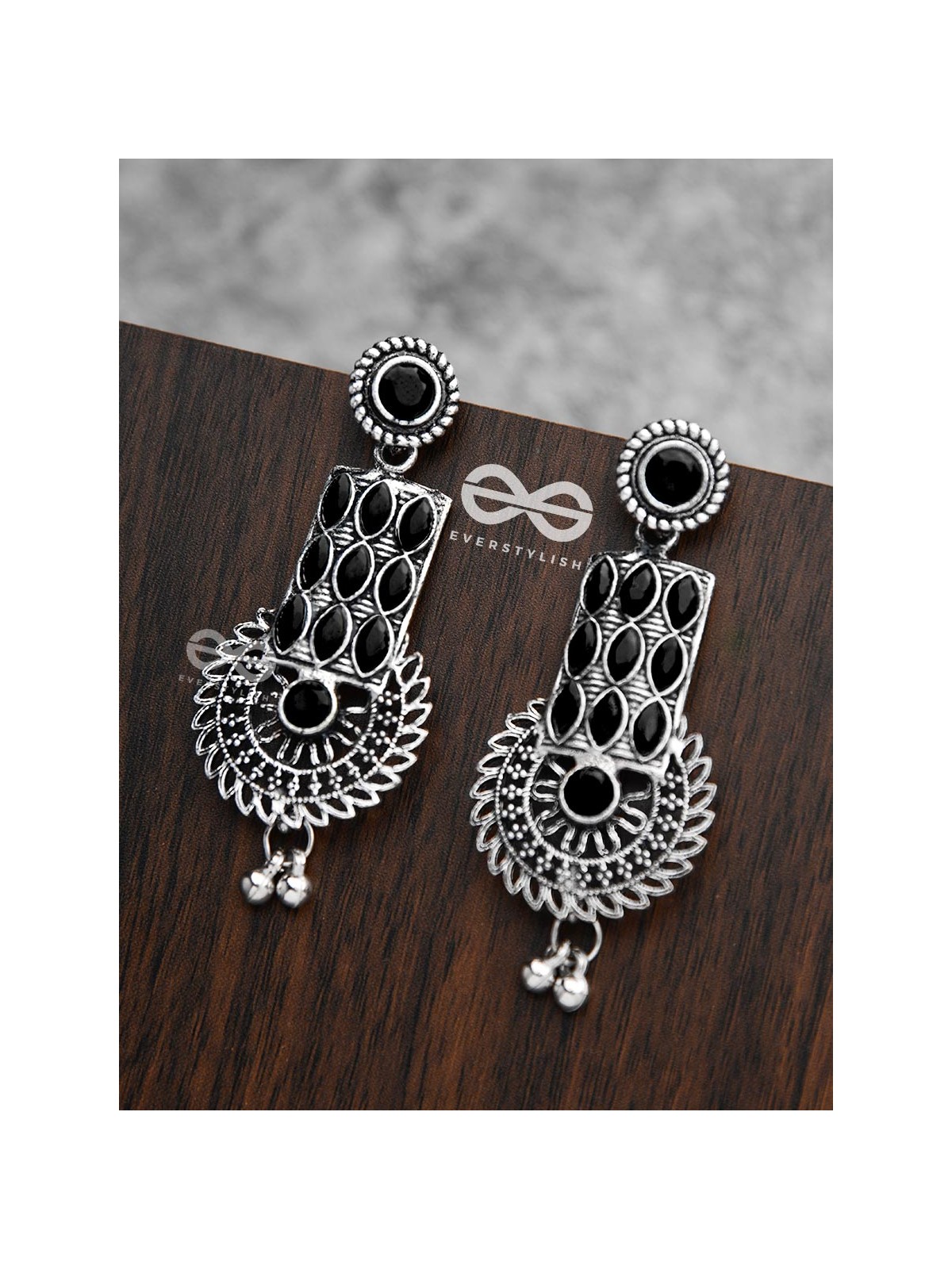 The Studded Artistry - Onyx Black - The Embellished Oxidised Collection