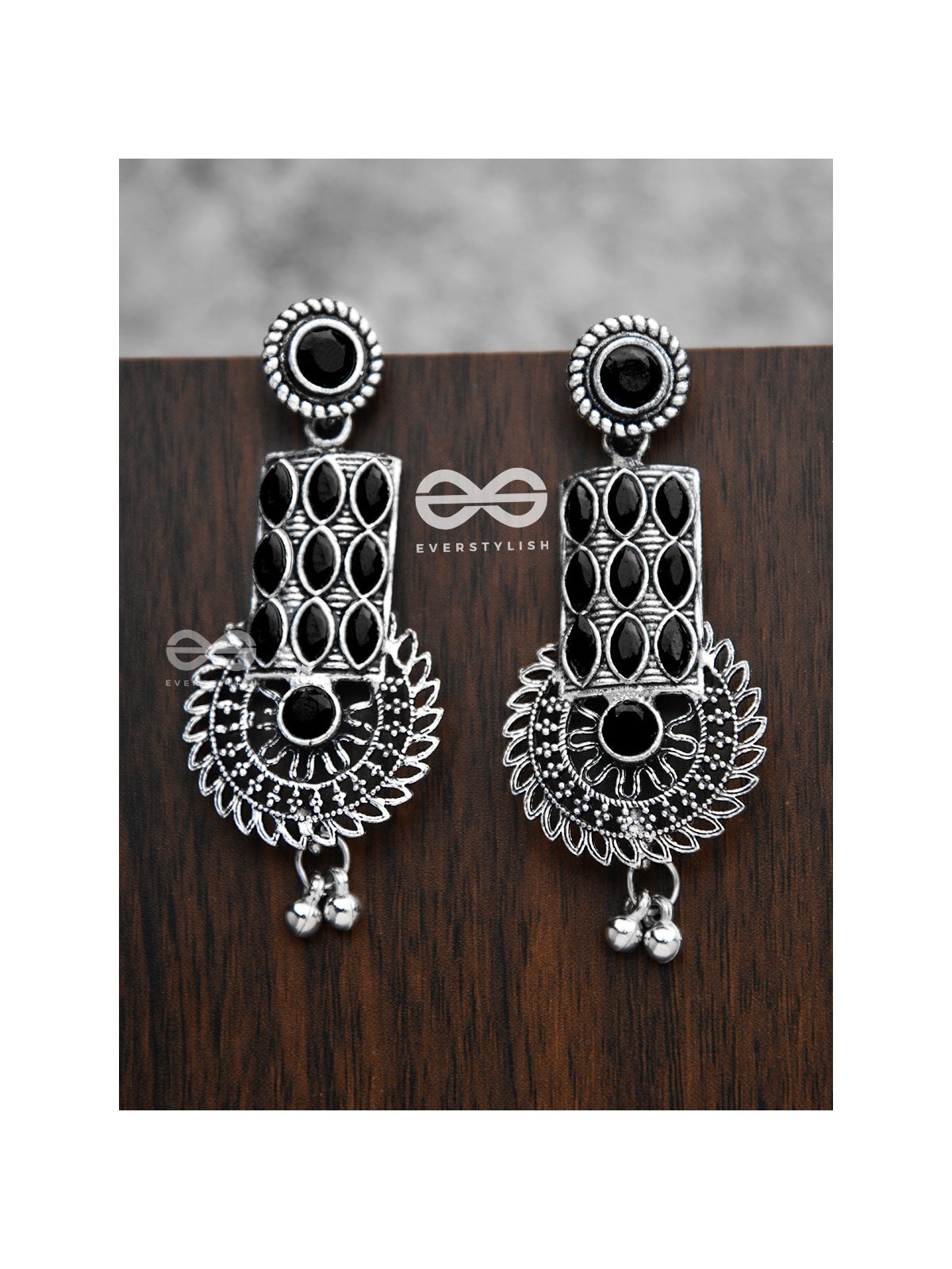 The Studded Artistry - Onyx Black - The Embellished Oxidised Collection