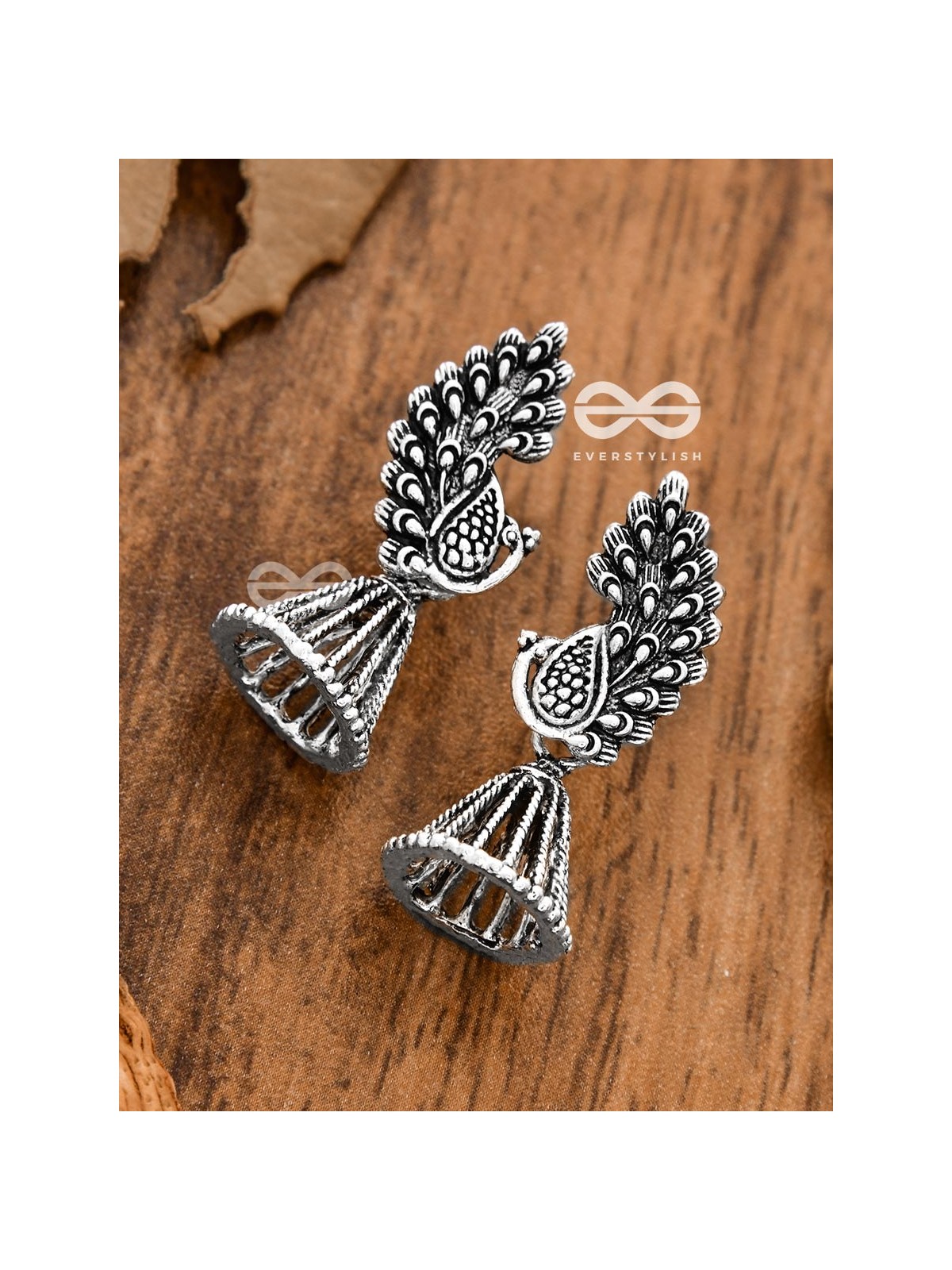 The Artsy Peacock Jhumkis - Tiny Trinket Earrings