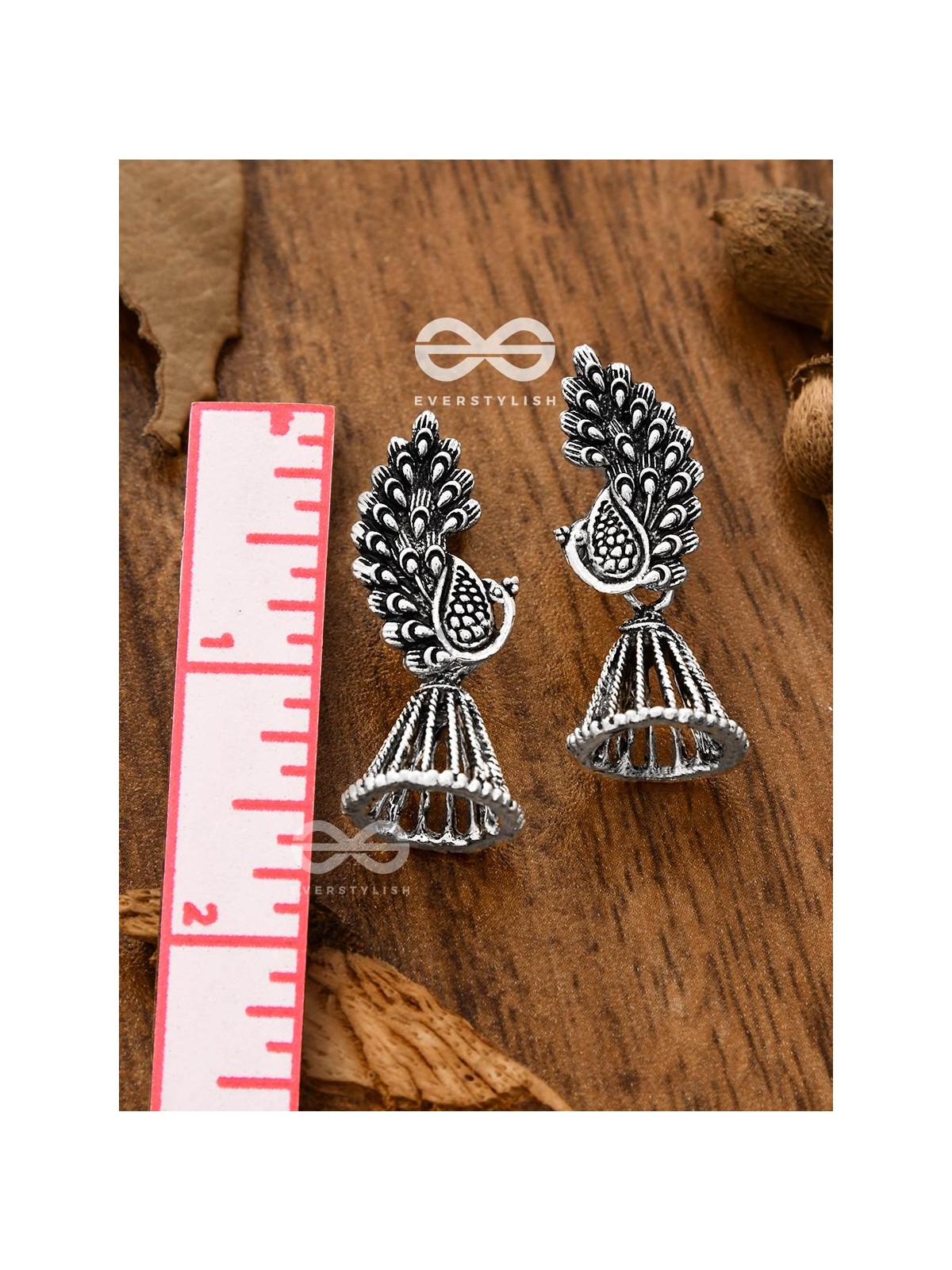The Artsy Peacock Jhumkis - Tiny Trinket Earrings