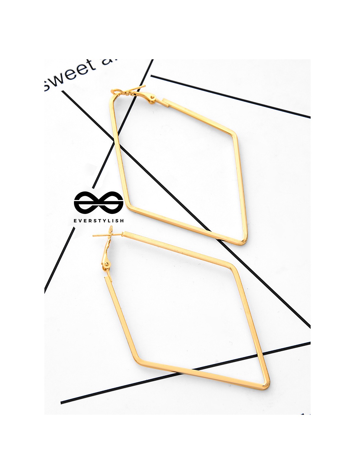 The Scintillating Slanting Hoops (Golden) - Casual Daily-Wear Earrings